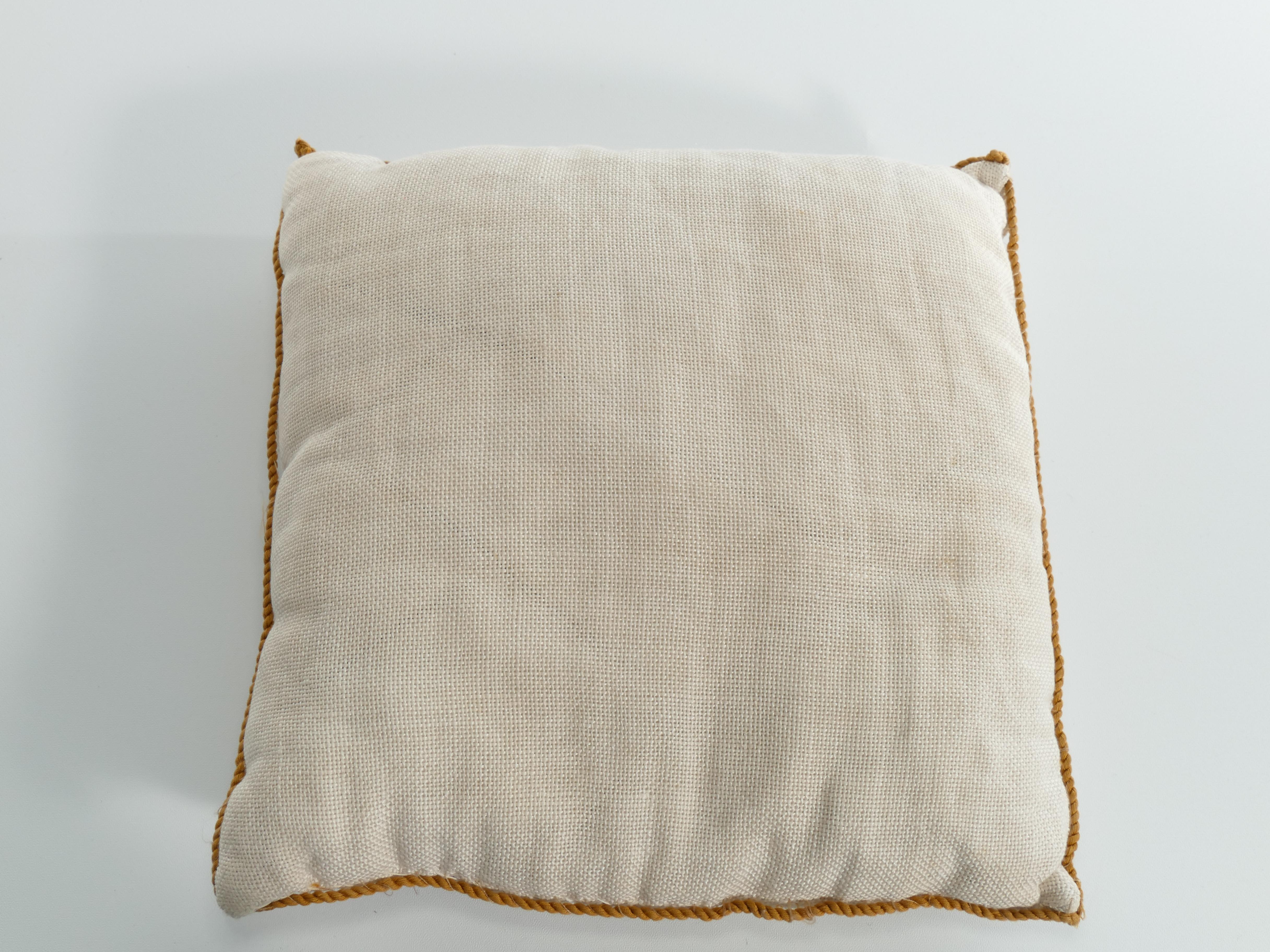 Introducing a Timeless Scandinavian Modern Needlework decorative pillow from the 1950s.
Elevate your space with a touch of vintage charm and Scandinavian elegance. This exquisite Modern Needlework Pillow hails from Sweden, a true representation of