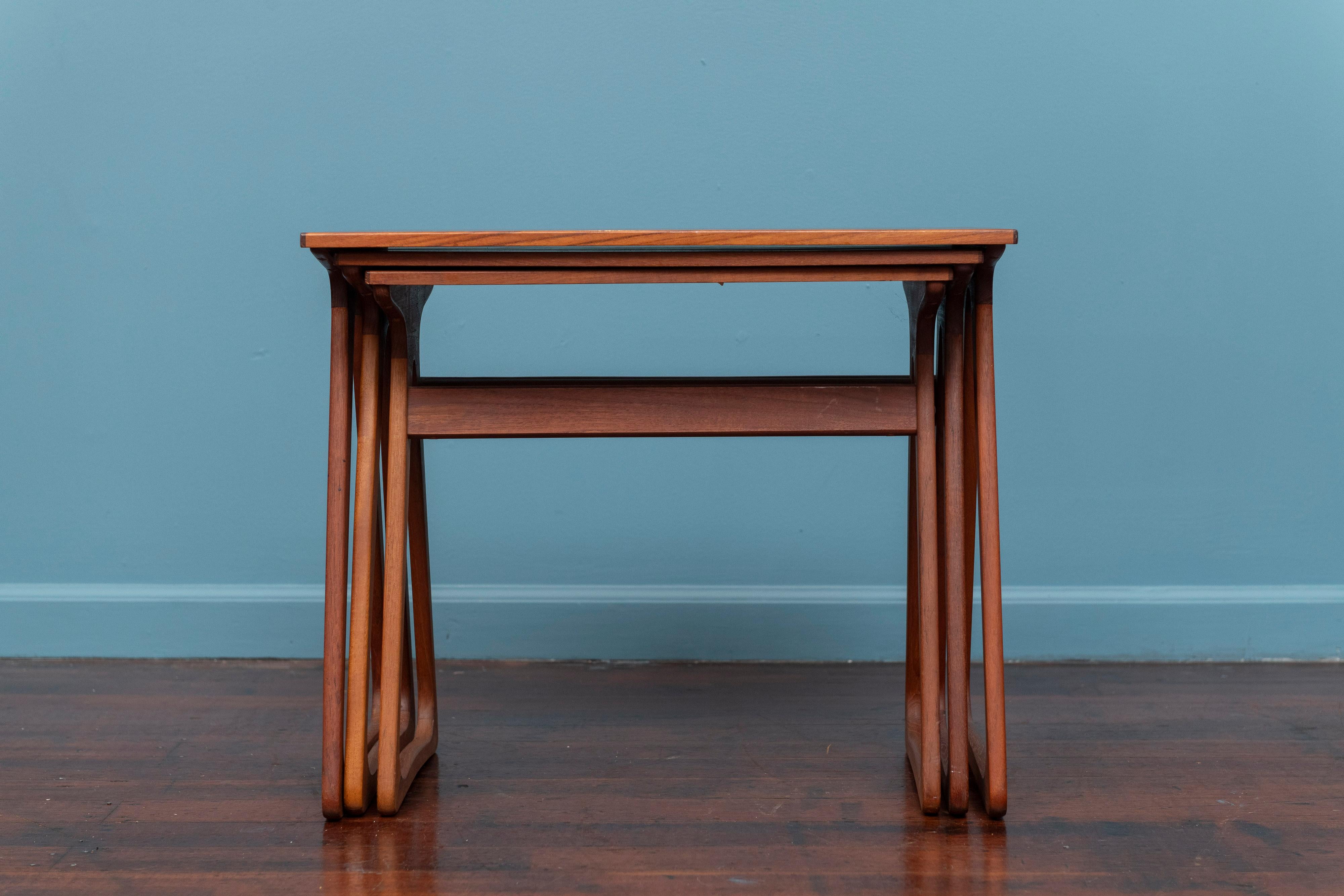 Teak Scandinavian Modern Nesting Tables For Sale