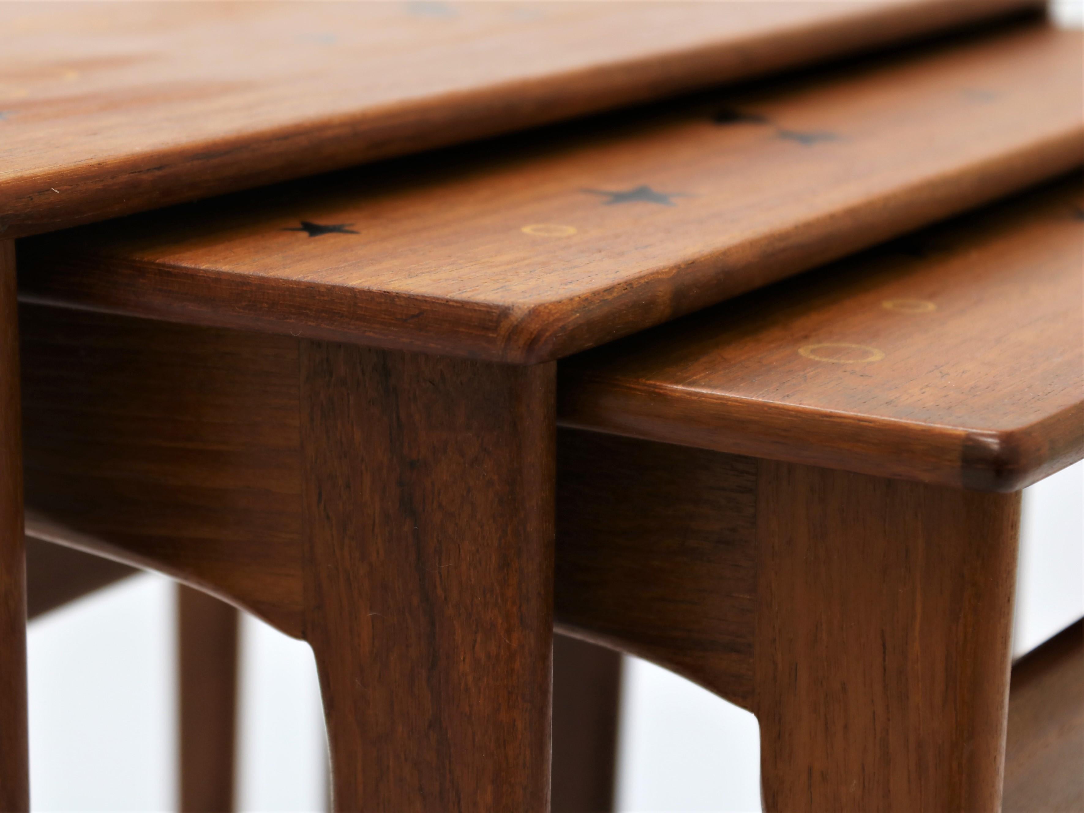 Scandinavian Modern, Nesting Tables in Teak by Svend Aage Madsen, 1950s In Good Condition In Odense, DK