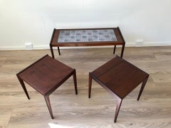 Scandinavian Modern Nesting Tables in Teak & Oak, 1970s