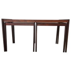 Scandinavian Modern Nesting Tables in Teak & Oak, 1970s