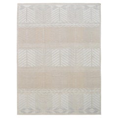 Alfombra escandinava moderna de lana Chevron de color neutro 9'1''x12'