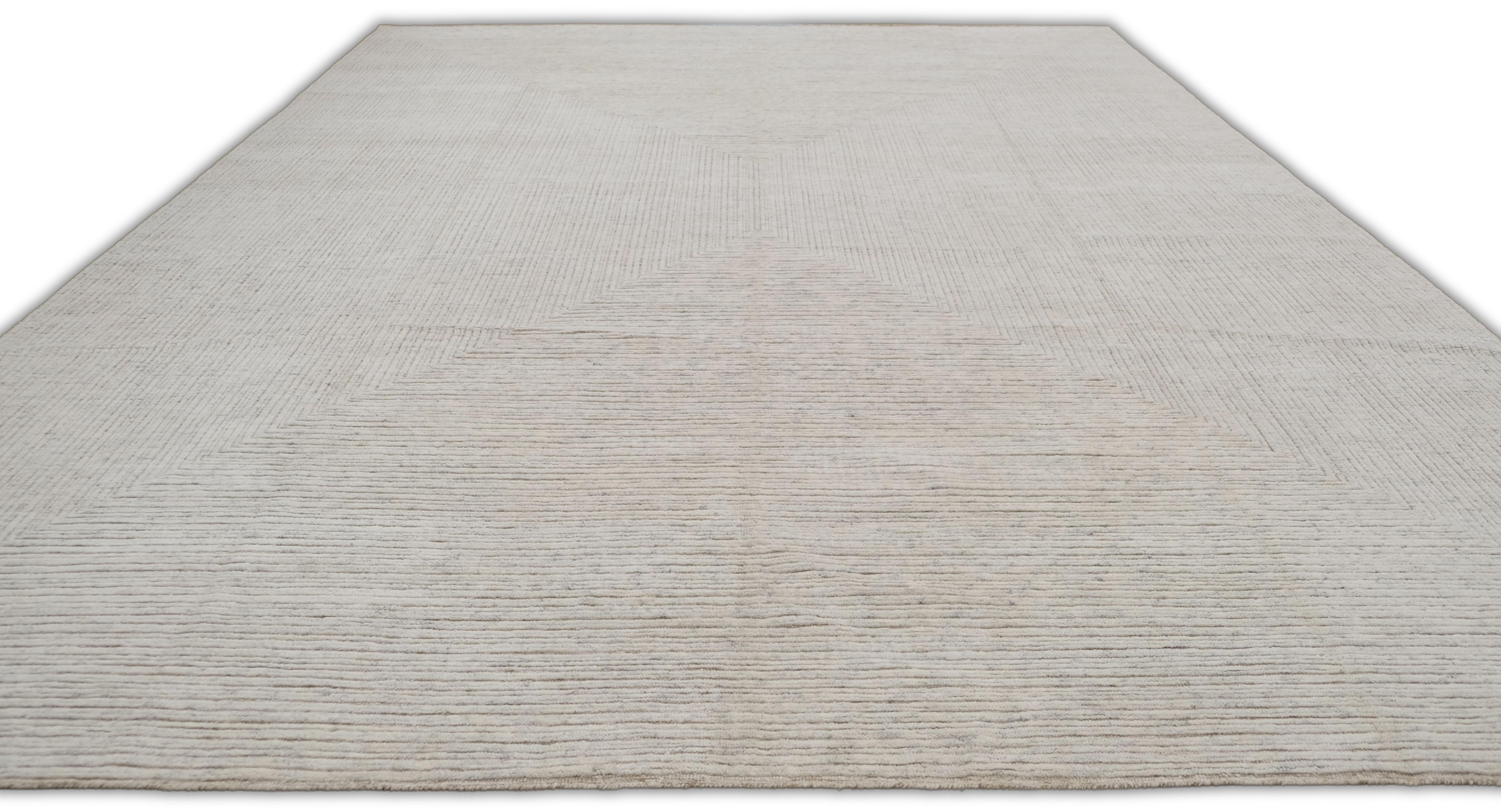 Skandinavischer moderner neutraler Wollteppich 12'x16' (21. Jahrhundert und zeitgenössisch) im Angebot