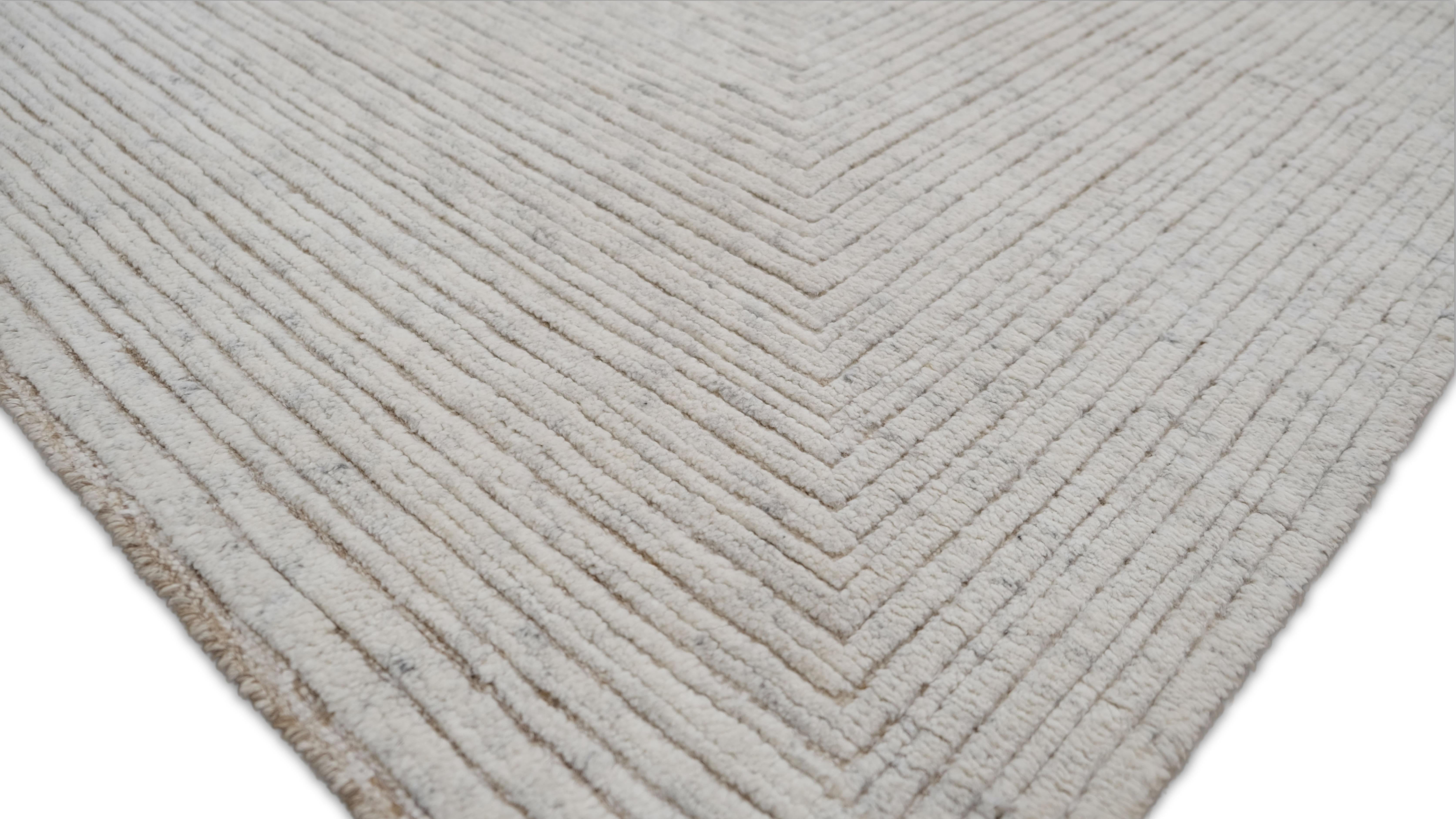 Skandinavischer moderner neutraler Wollteppich 12'x16' (Wolle) im Angebot