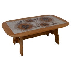 Scandinavian Modern Oak and Tile Coffee Table, 1960s.