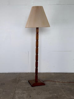 The Modern Scandinavian, Oak Brutalist Floor Lamp, 1960s