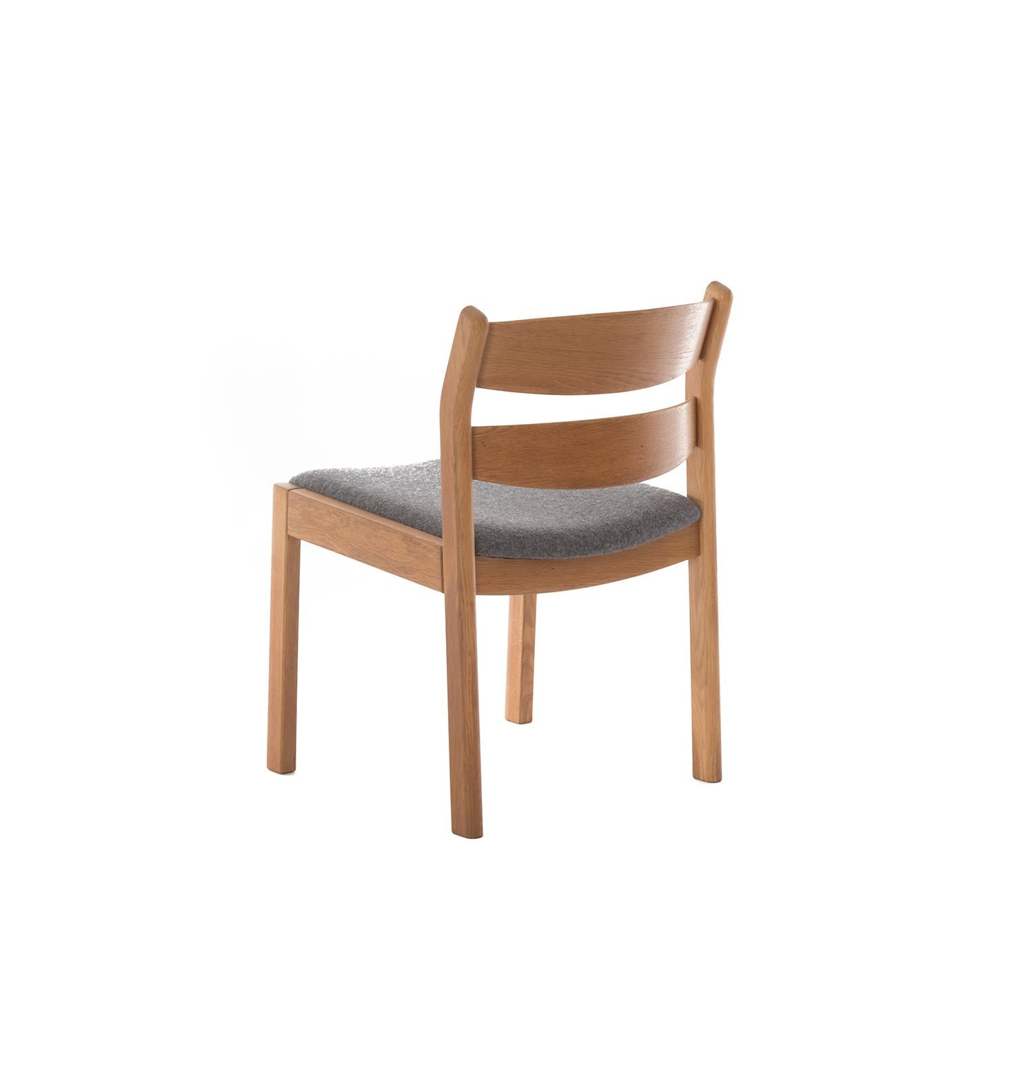 20th Century Scandinavian Modern Oak Dining Chairs with Boiled Wool Seats by Kurt Ostervig