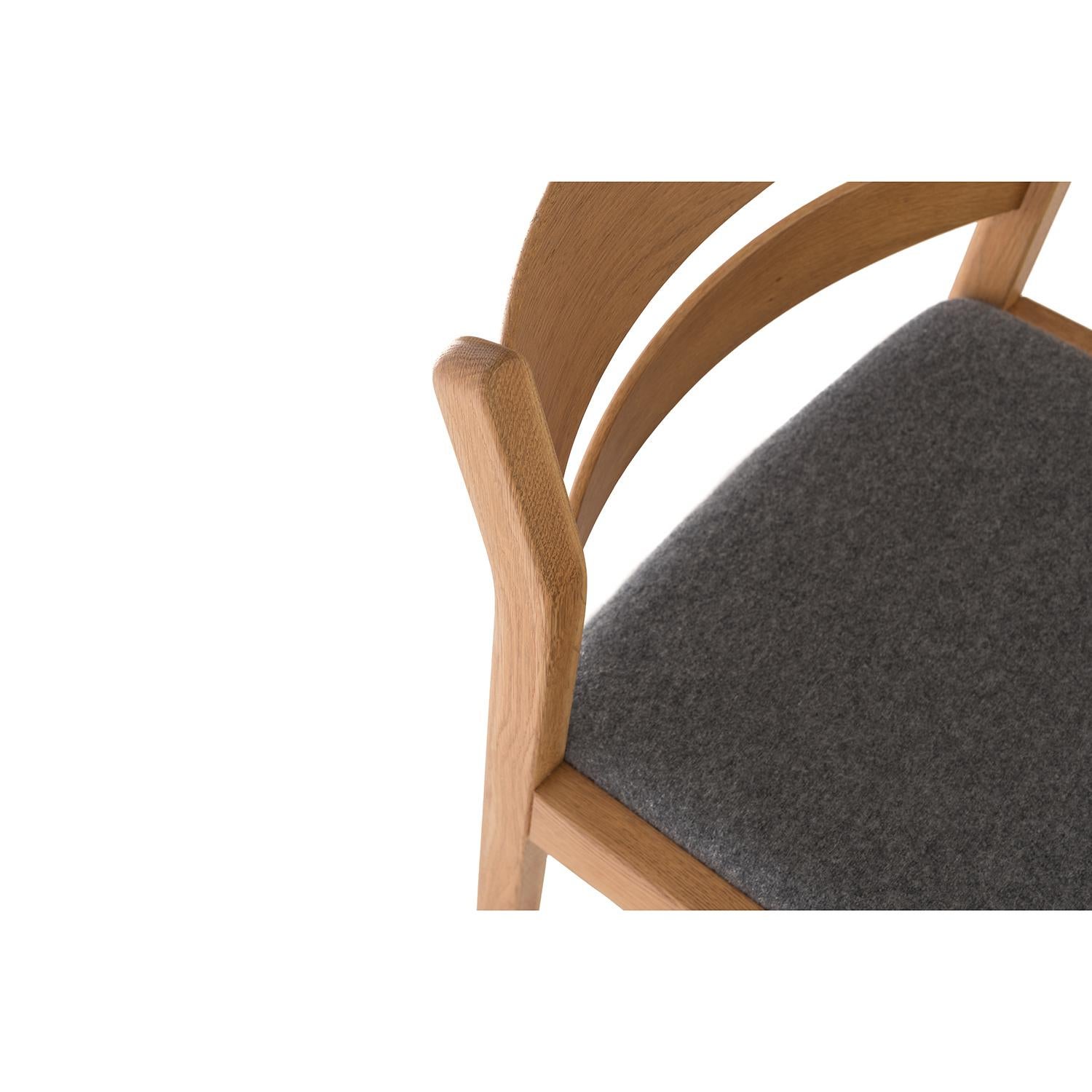 Scandinavian Modern Oak Dining Chairs with Boiled Wool Seats by Kurt Ostervig 3