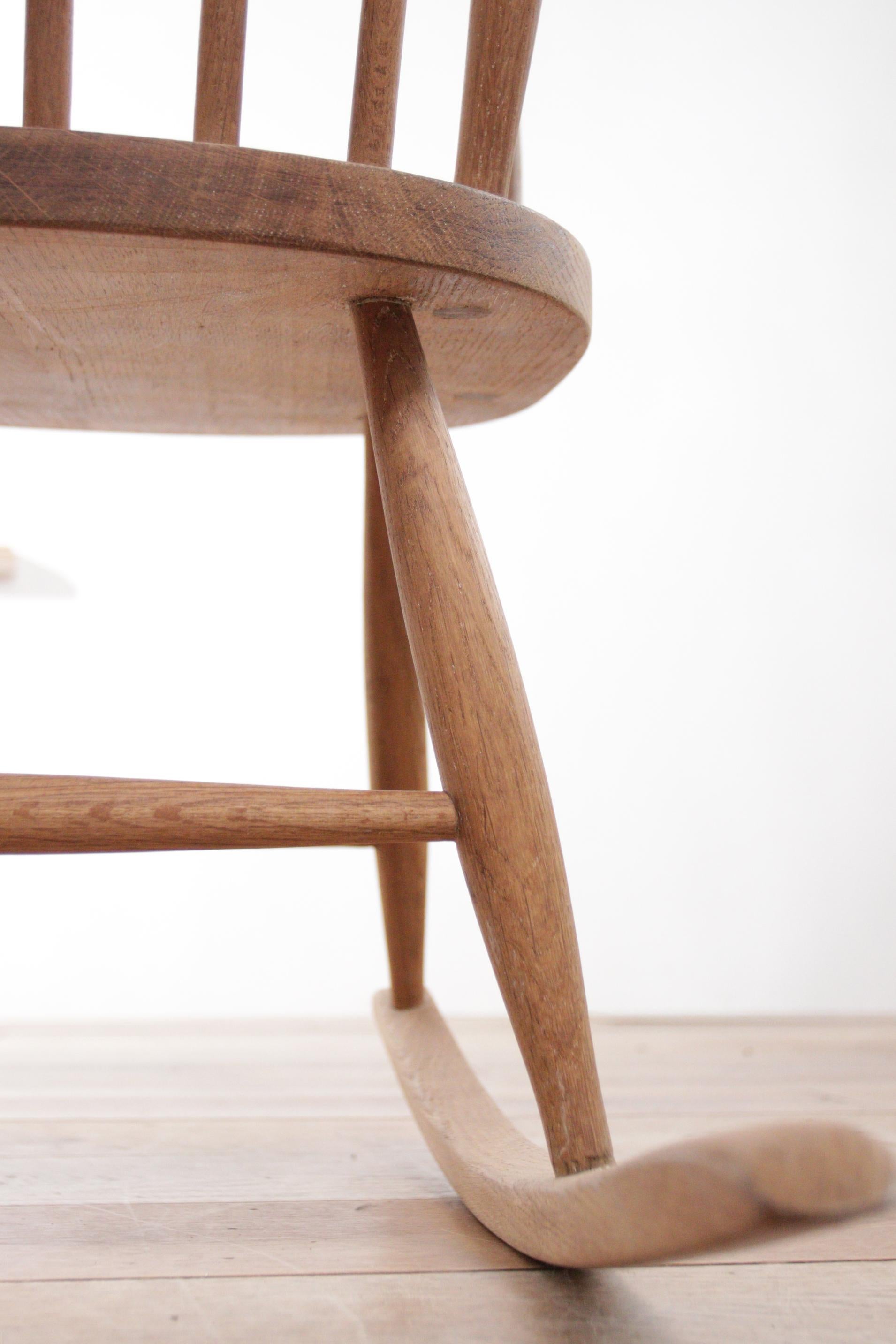 Scandinavian Mid-Century Modern Oak Rocking Chair Denmark For Sale 6