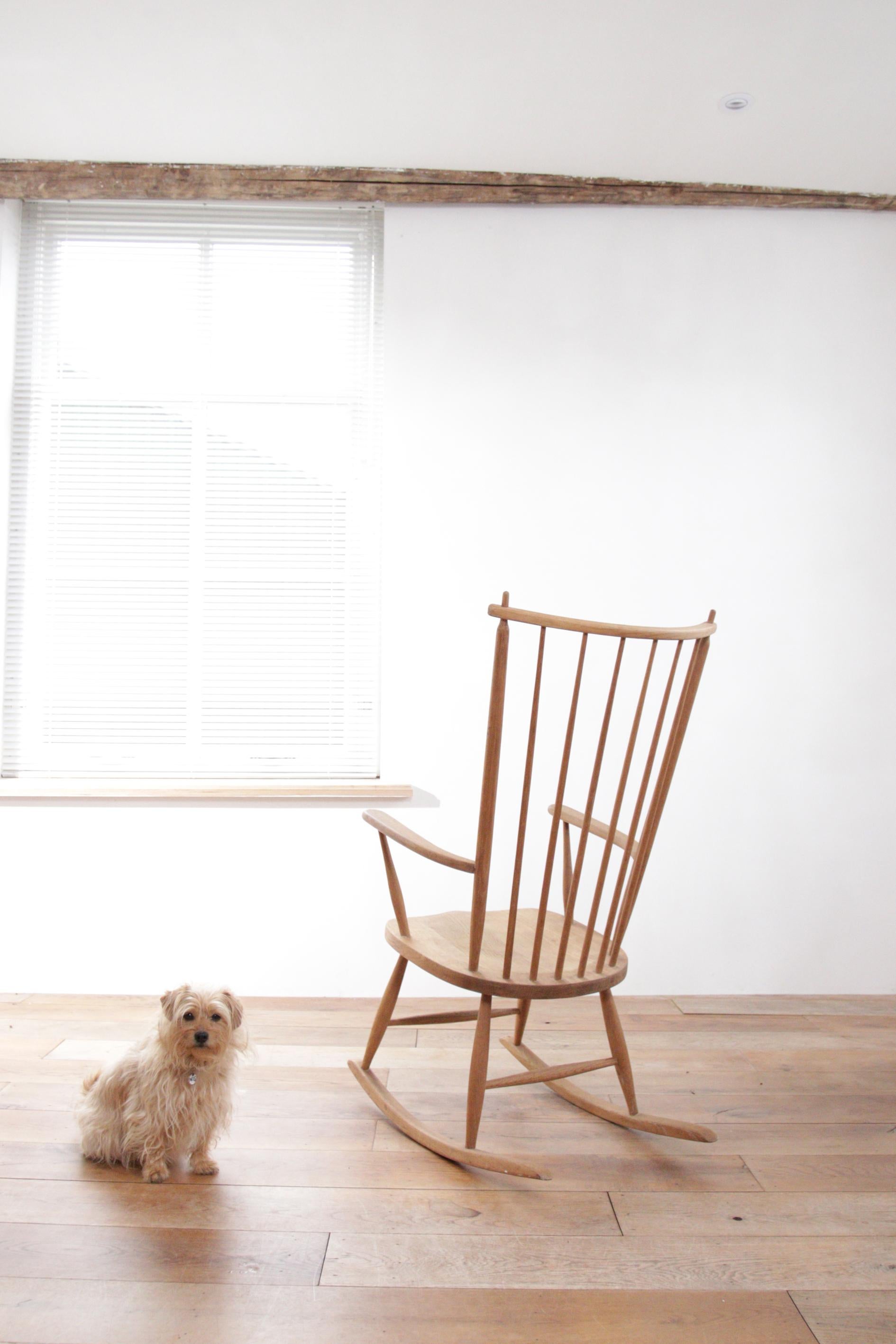 Mid-20th Century Scandinavian Mid-Century Modern Oak Rocking Chair Denmark For Sale