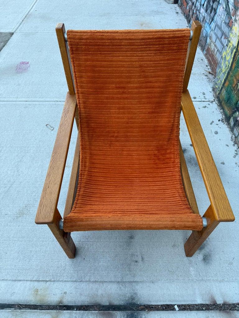 Travail du bois The Moderns Oak MODERNITY Chaise longue en velours côtelé Sling en vente