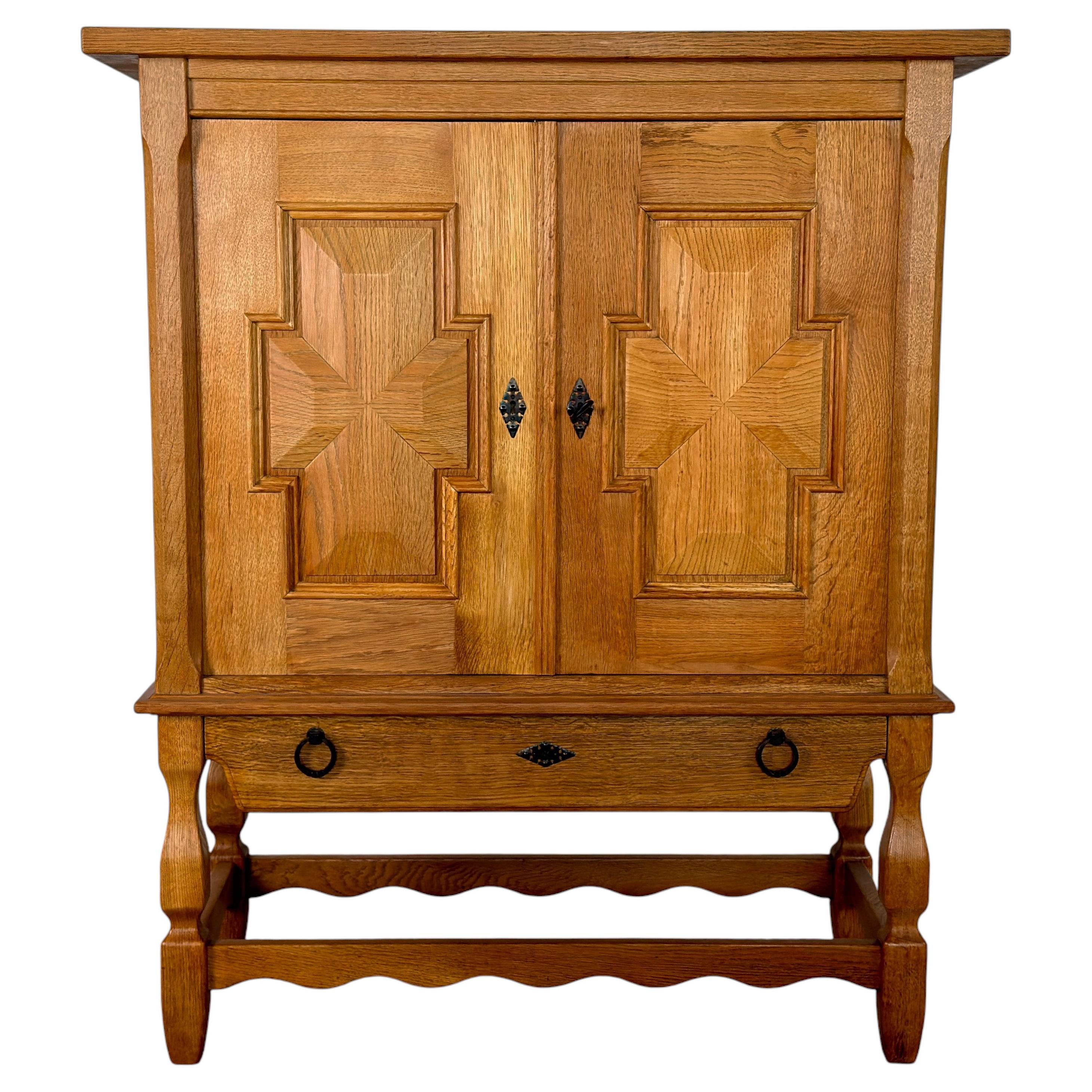 Scandinavian Modern, Oak Two-Door Cabinet, Henning Kjærnulf, 1960s
