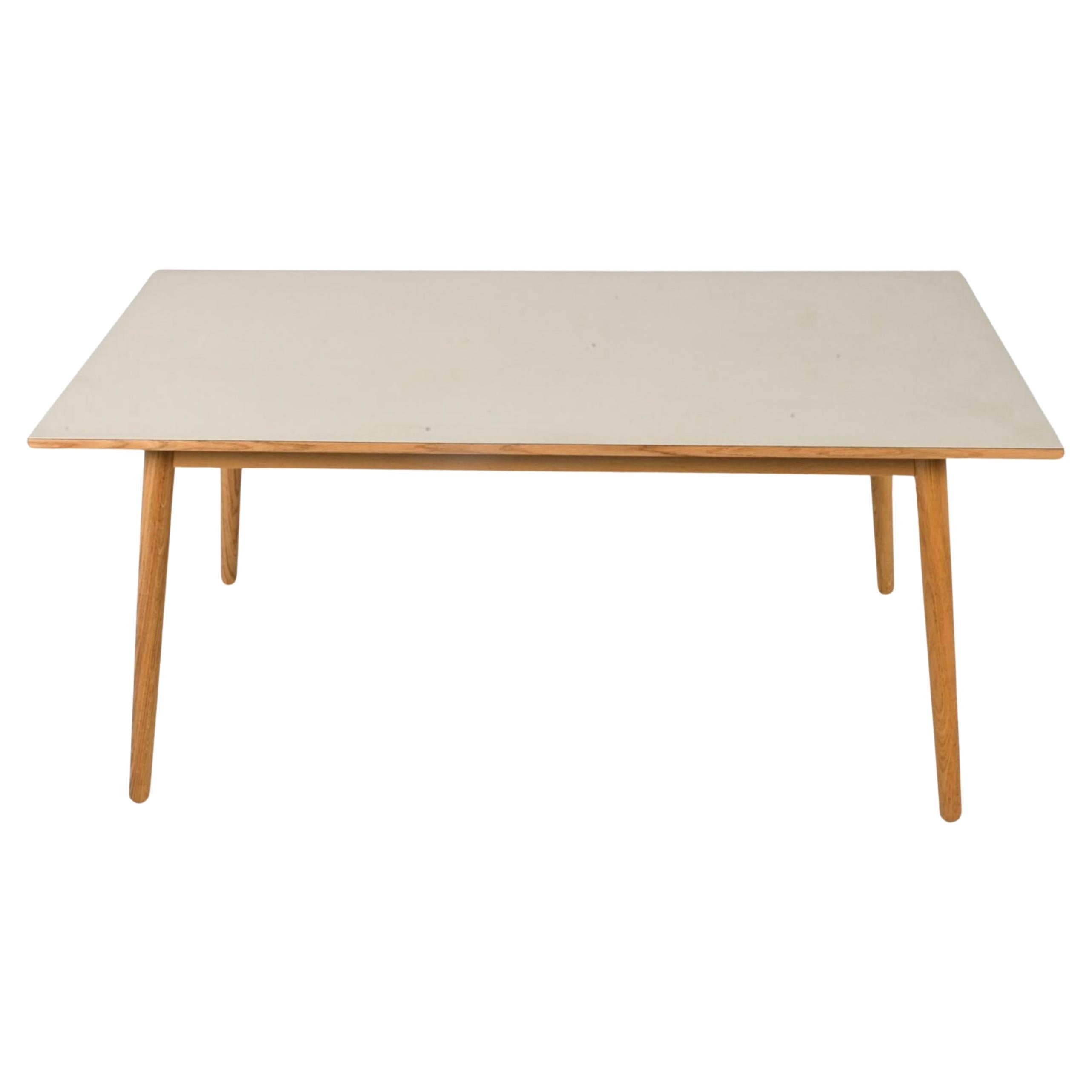 Mid-Century Modern Scandinavian Modern Oak with off-white Laminate top dining game work table