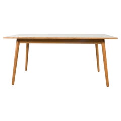 Scandinavian Modern Oak with off-white Laminate top dining game work table