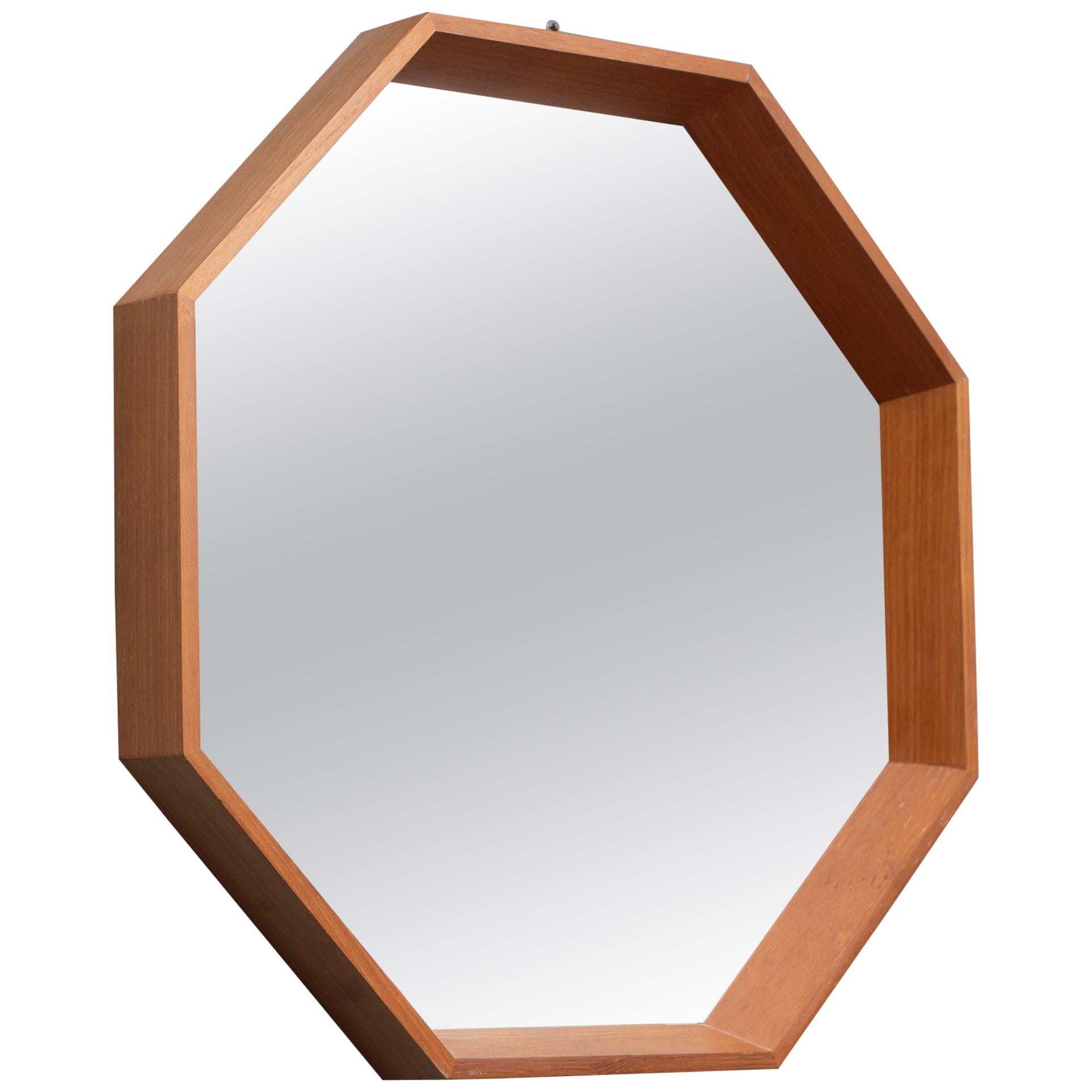 Scandinavian Modern Octagonal Mirror For Sale