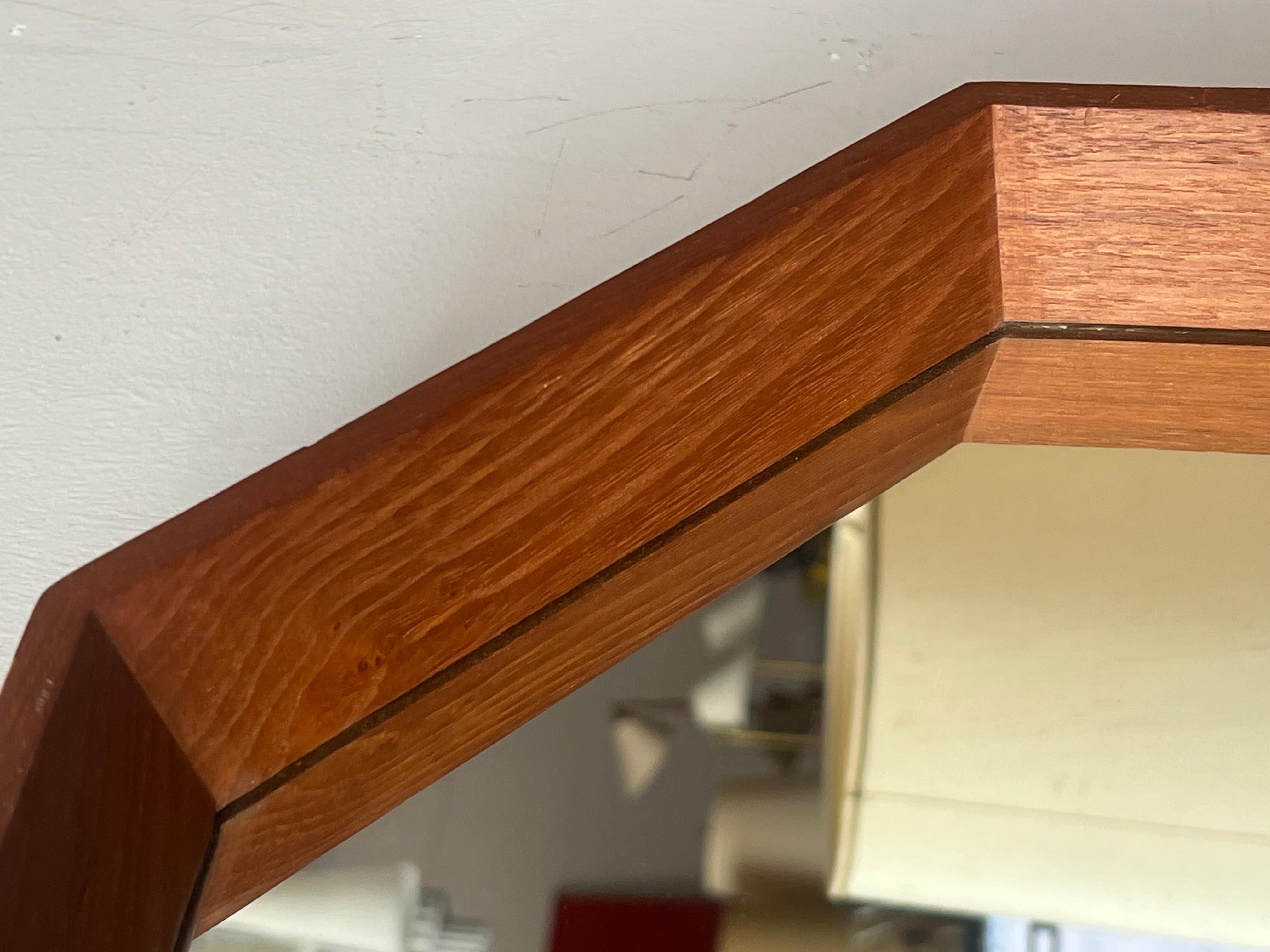 Espejo Octogonal Moderno Escandinavo Spejle Dinamarca Ca' 1960's Teca en venta 4
