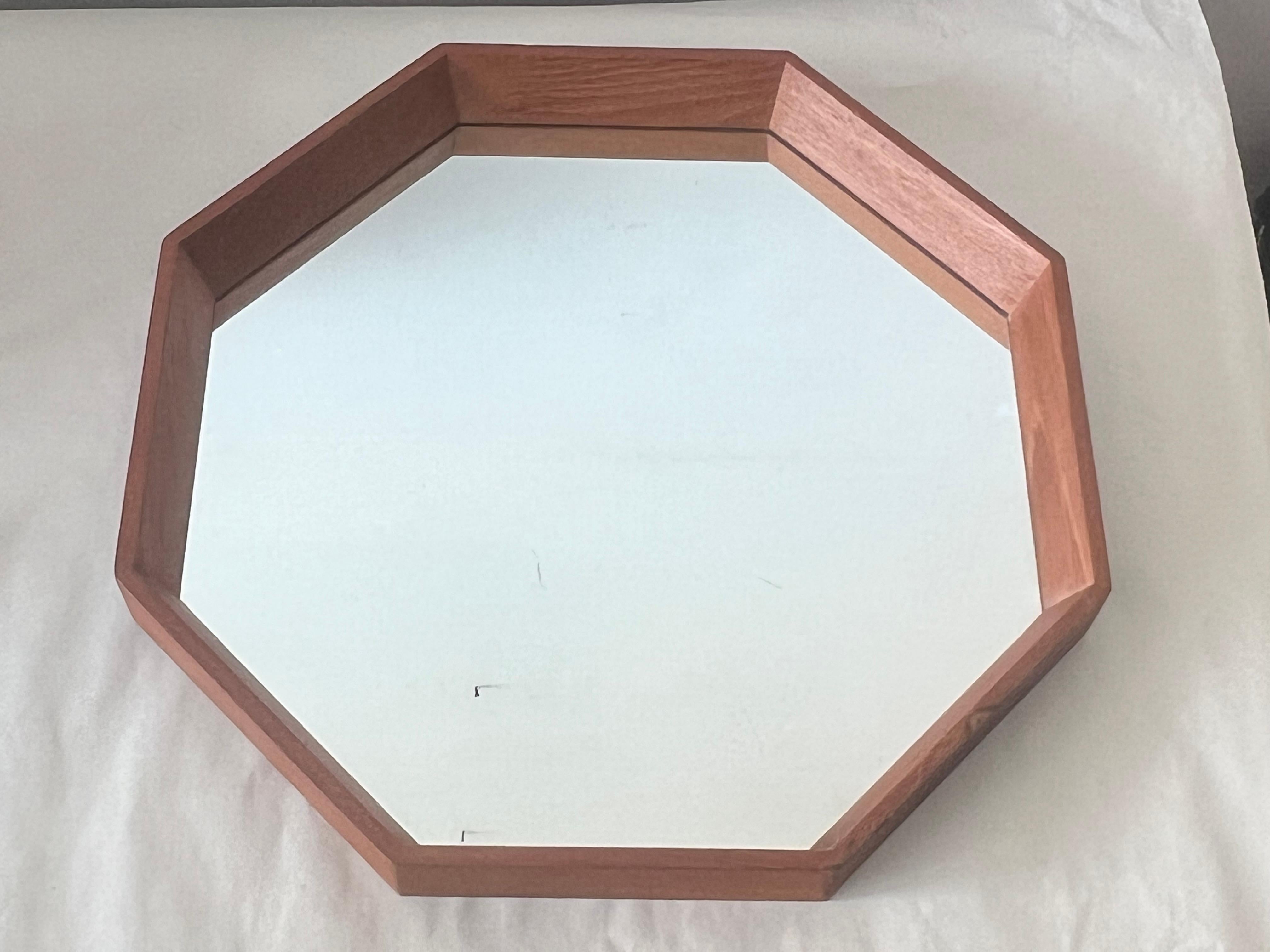 Espejo Octogonal Moderno Escandinavo Spejle Dinamarca Ca' 1960's Teca en venta 5