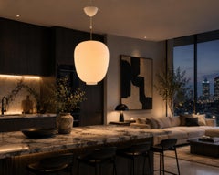 Scandinavian Modern Opaline Glass Pendant Lamp in the Style of Louis Poulsen, 19