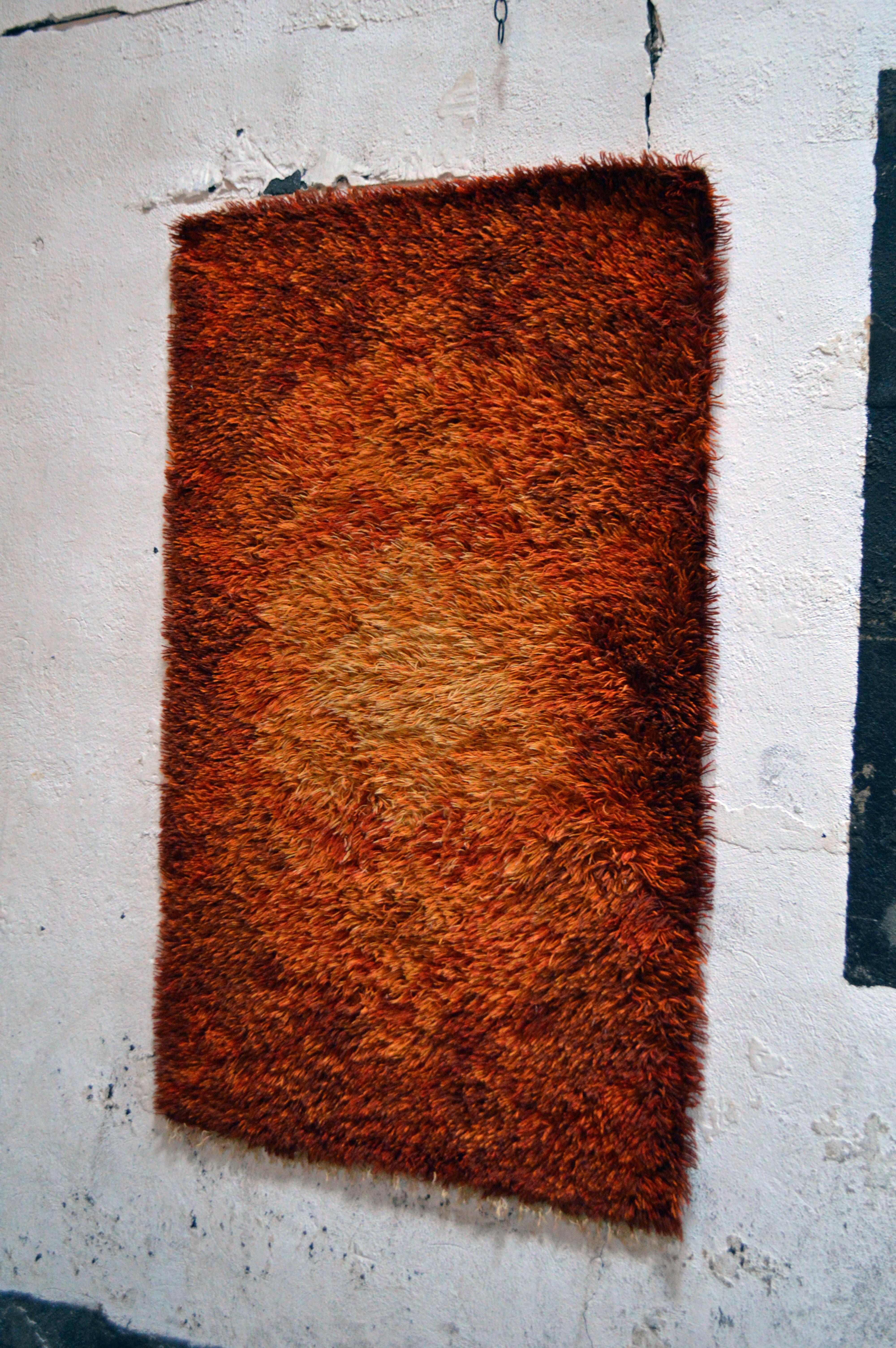 modern orange rug