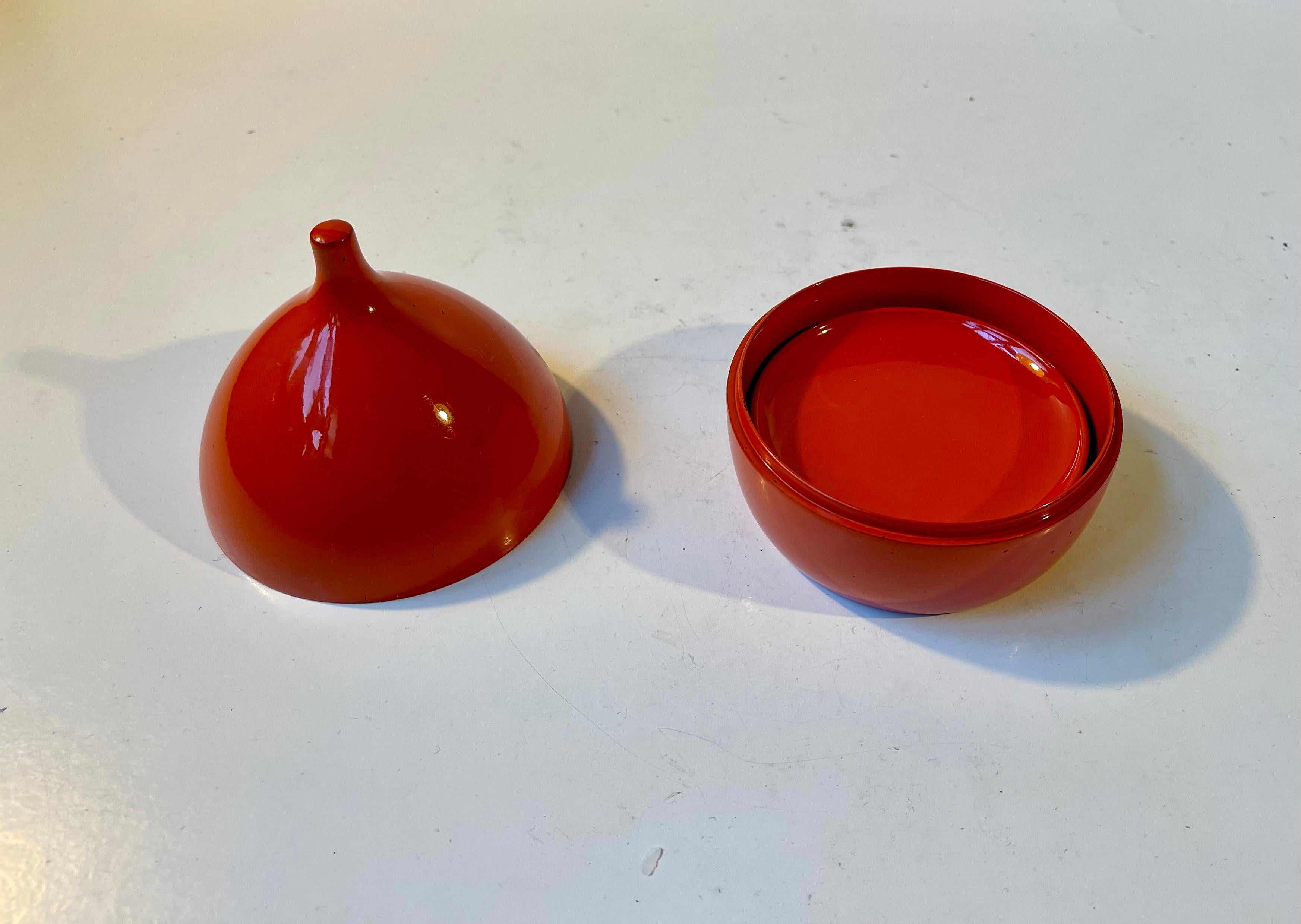 Painted Scandinavian Modern Orange Resin Drink Coasters by Laurids Lønborg, 1960s For Sale