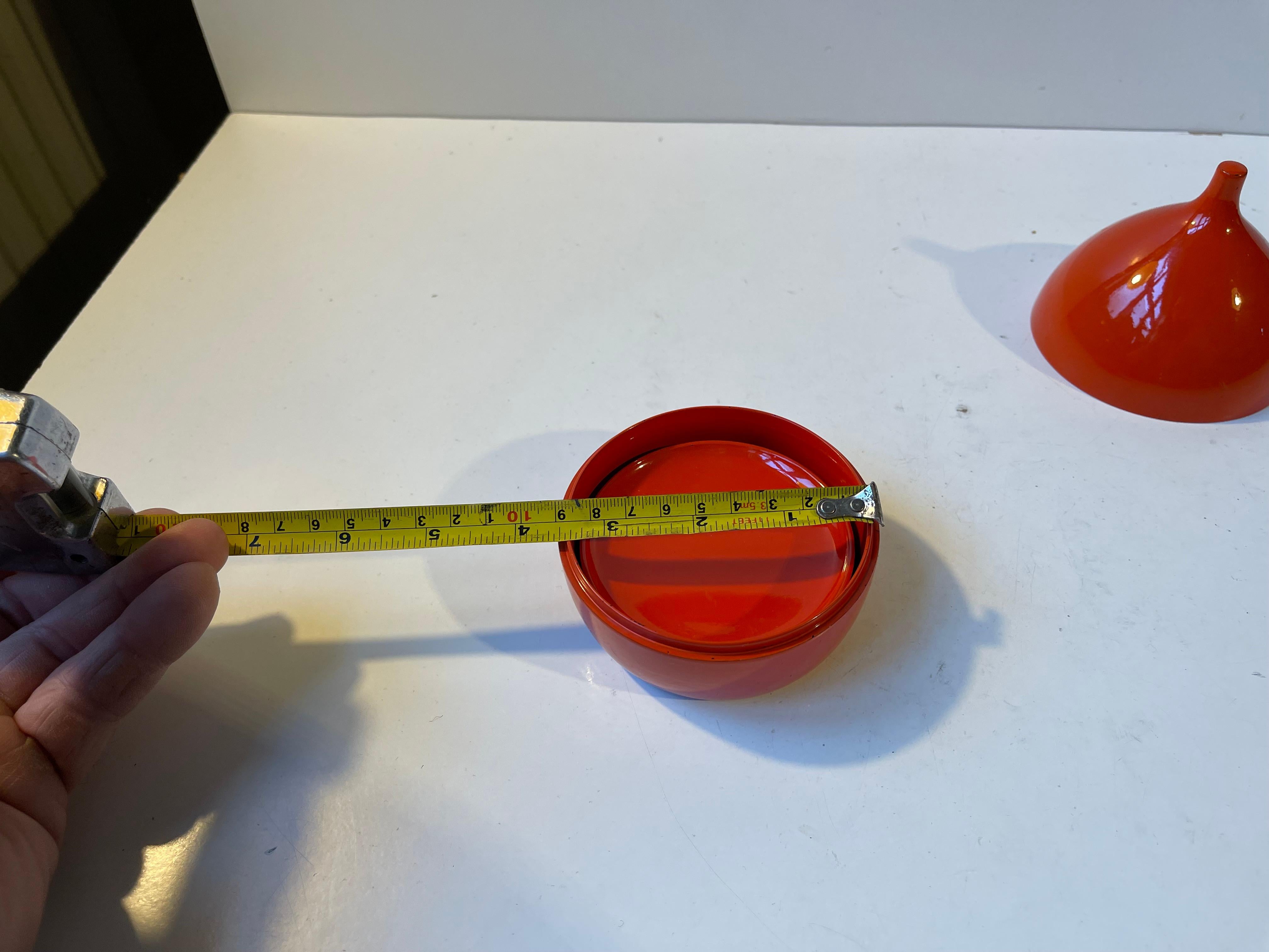Scandinavian Modern Orange Resin Drink Coasters by Laurids Lønborg, 1960s For Sale 1
