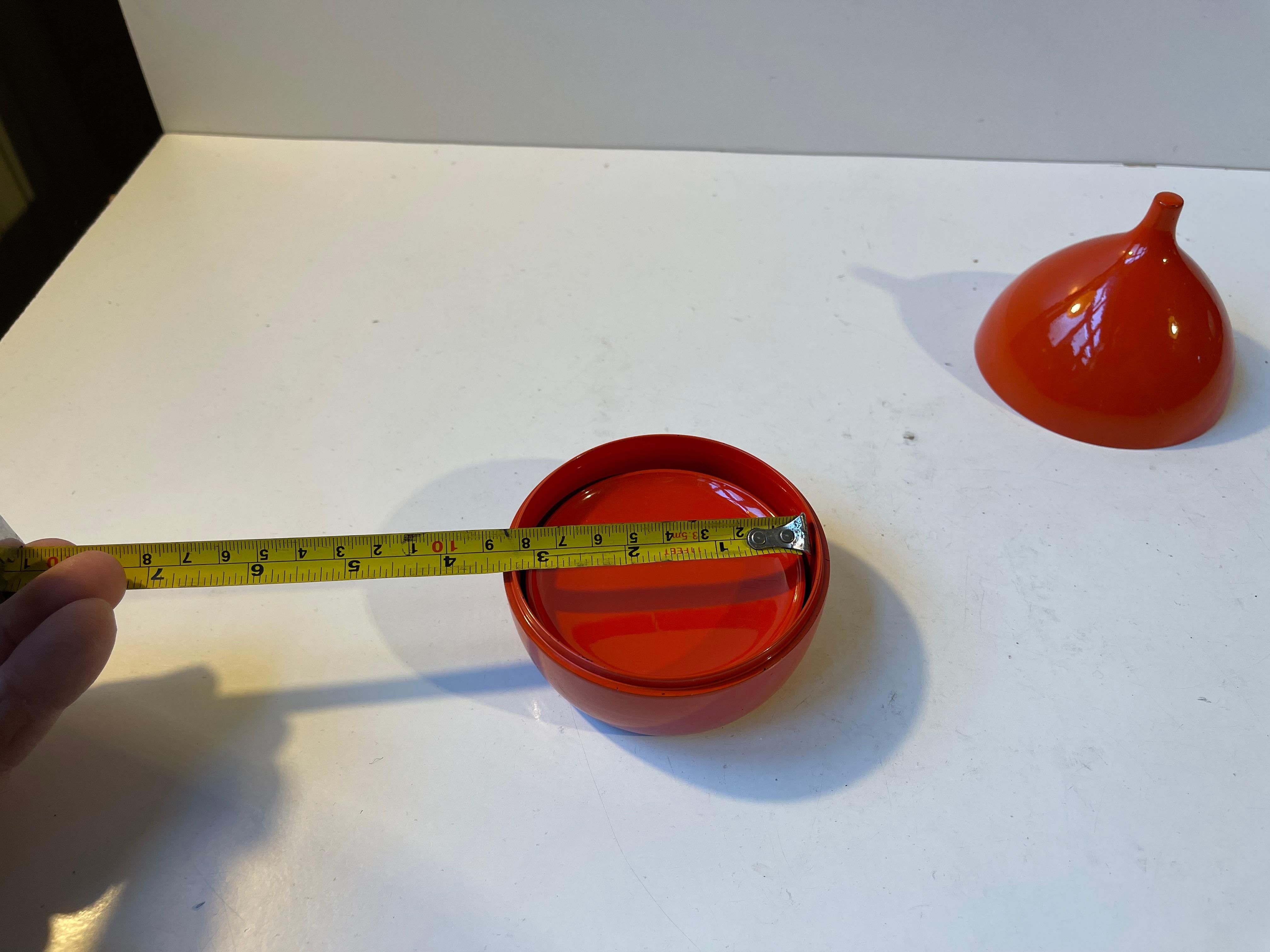 Scandinavian Modern Orange Resin Drink Coasters by Laurids Lønborg, 1960s For Sale 2