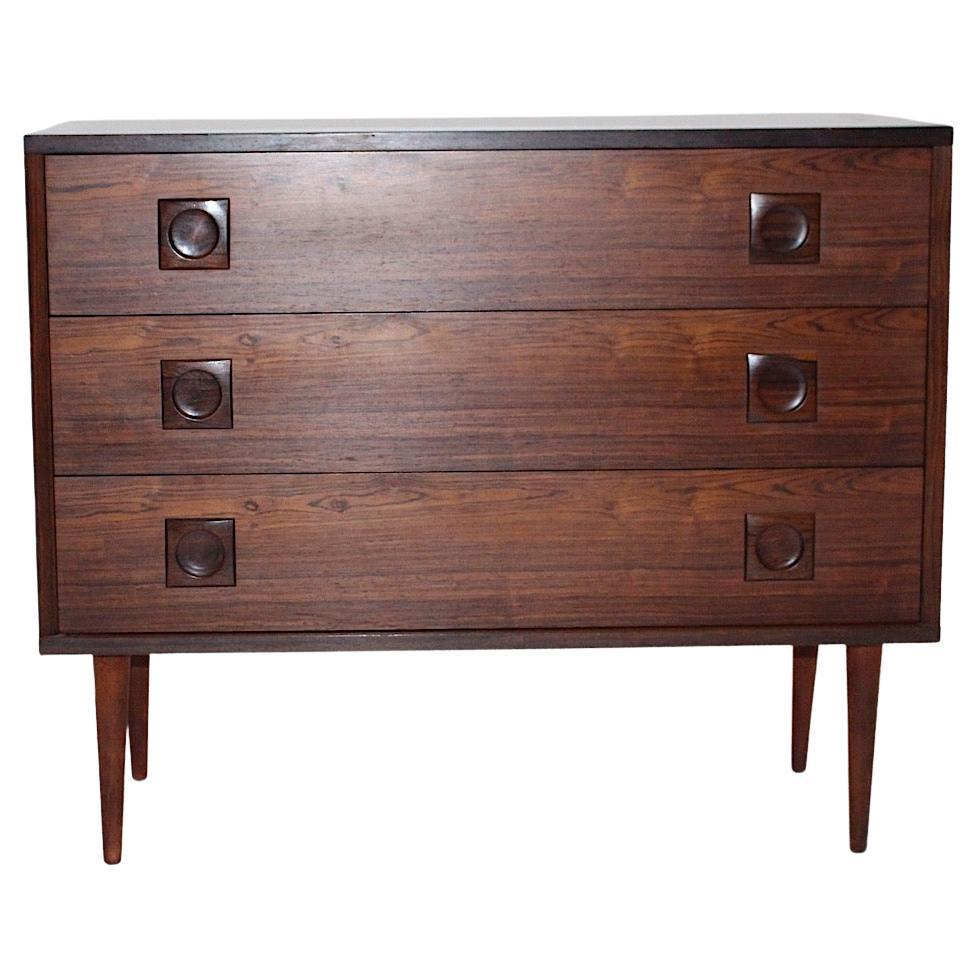 Scandinavian Modern Organic Vintage Brown Teak Chest or Commodes 1960s, Denmark For Sale