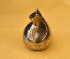 Presse-papier scandinave moderne original Dansk Designs Silver Plate Cat Denmark