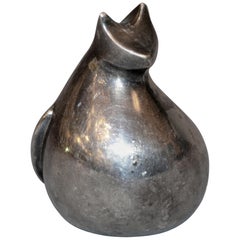 The Scandinavian Modern Original Dansk Designs Gatto fermacarte in argento, Danimarca