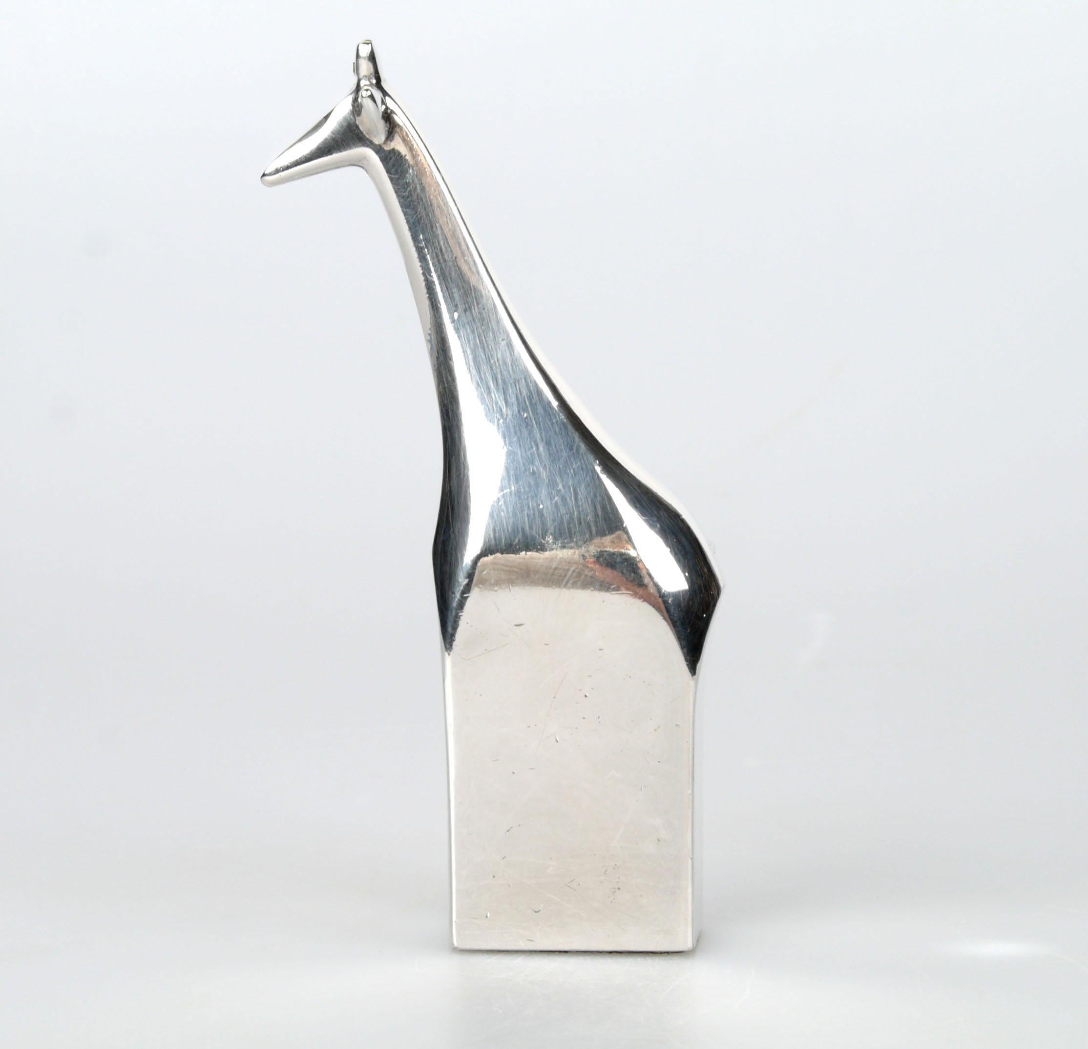 Danish Scandinavian Modern Original Dansk Design Silver Plate Giraffe Paperweight