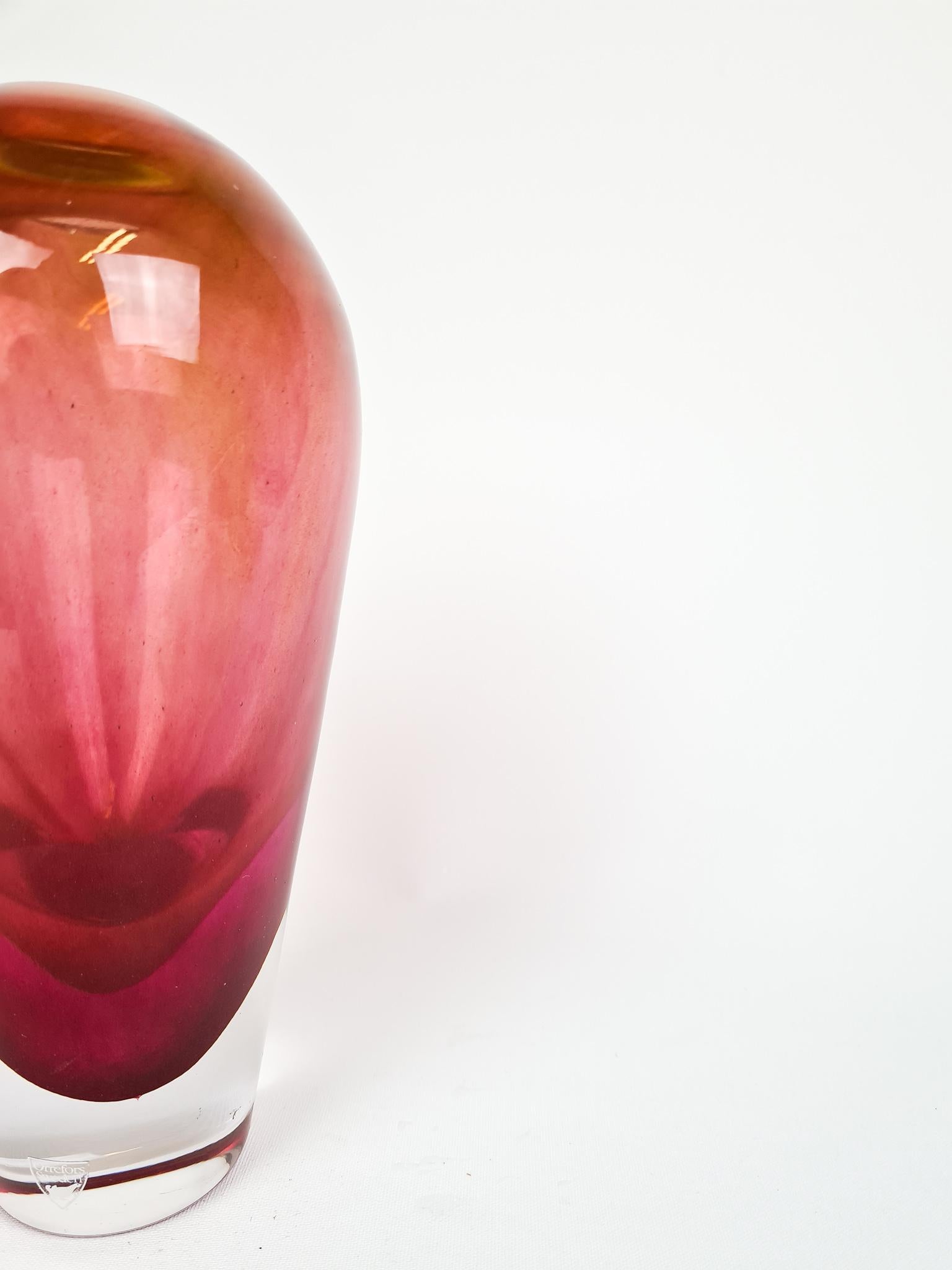 Scandinavian Modern Glass Vase Orrefors 