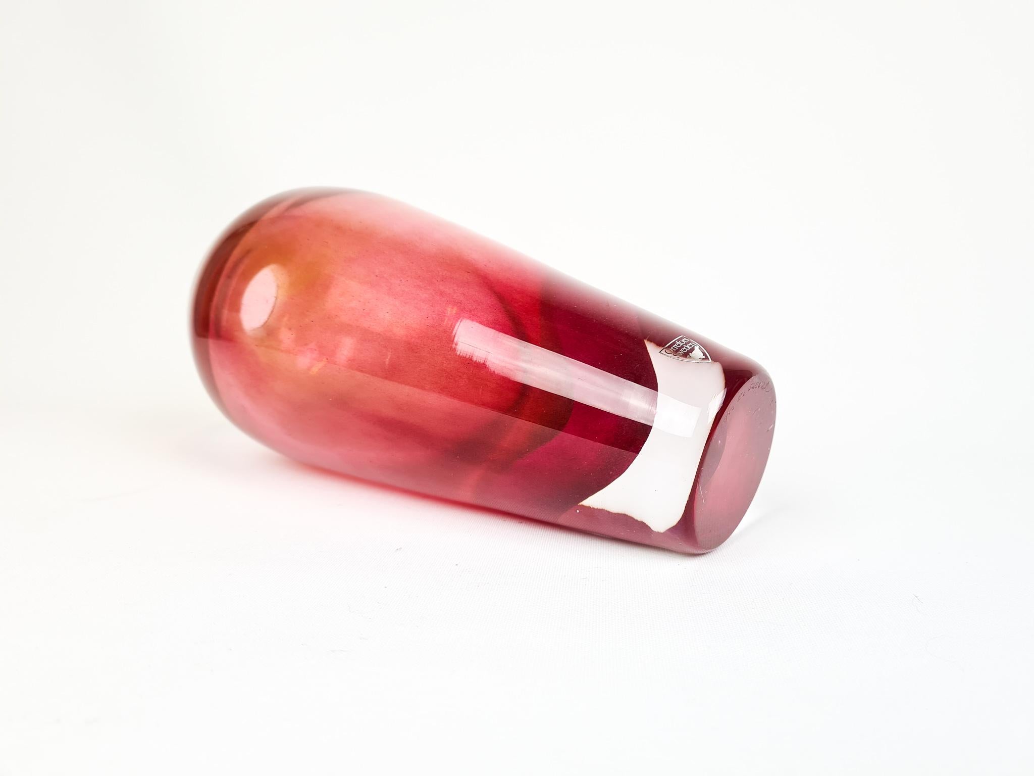 Jarrón de cristal moderno escandinavo Orrefors 