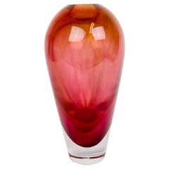 Vintage Scandinavian Modern Glass Vase Orrefors "Haze" Erika Lagerbielke, Sweden