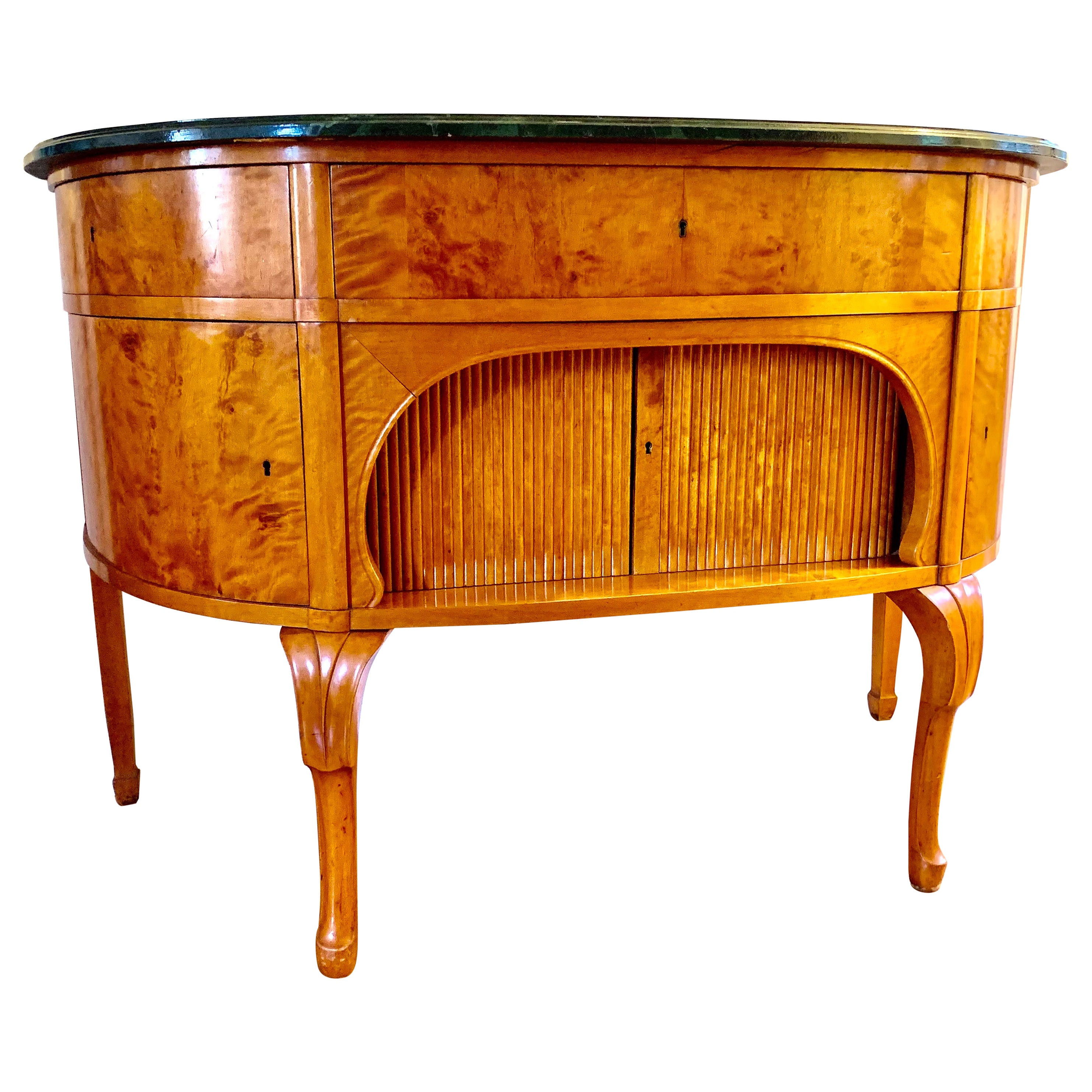 Scandinavian Modern Otto Meyer Figured Birch Sideboard Bar Cabinet