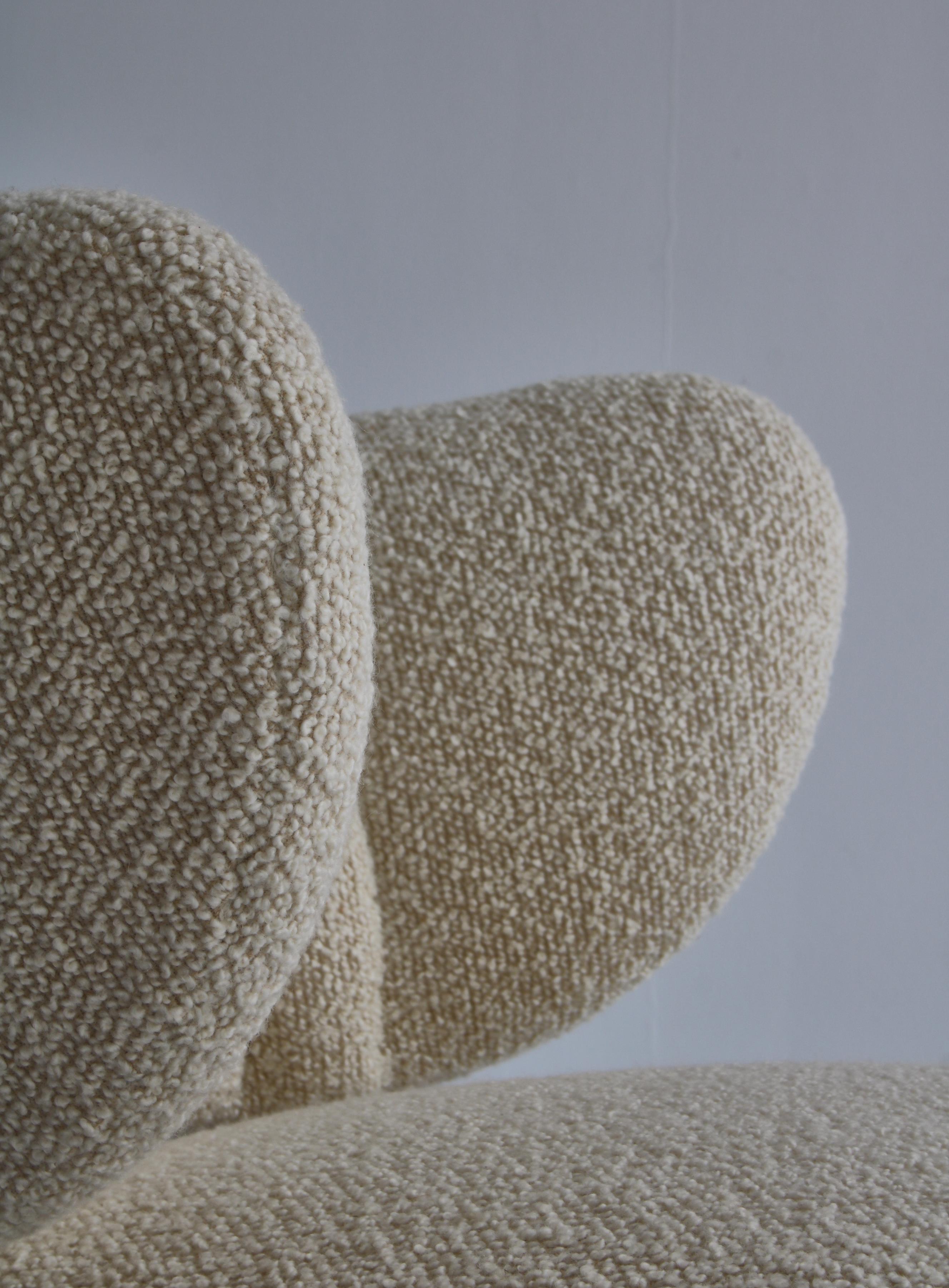 1940's Lounge Chairs in White Boucle, Otto Schulz for Boet, Scandinavian Modern 5