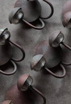 Scandinavian Modern Outdoor Wall Lamps in Patinated Copper and Glass, 1970s
