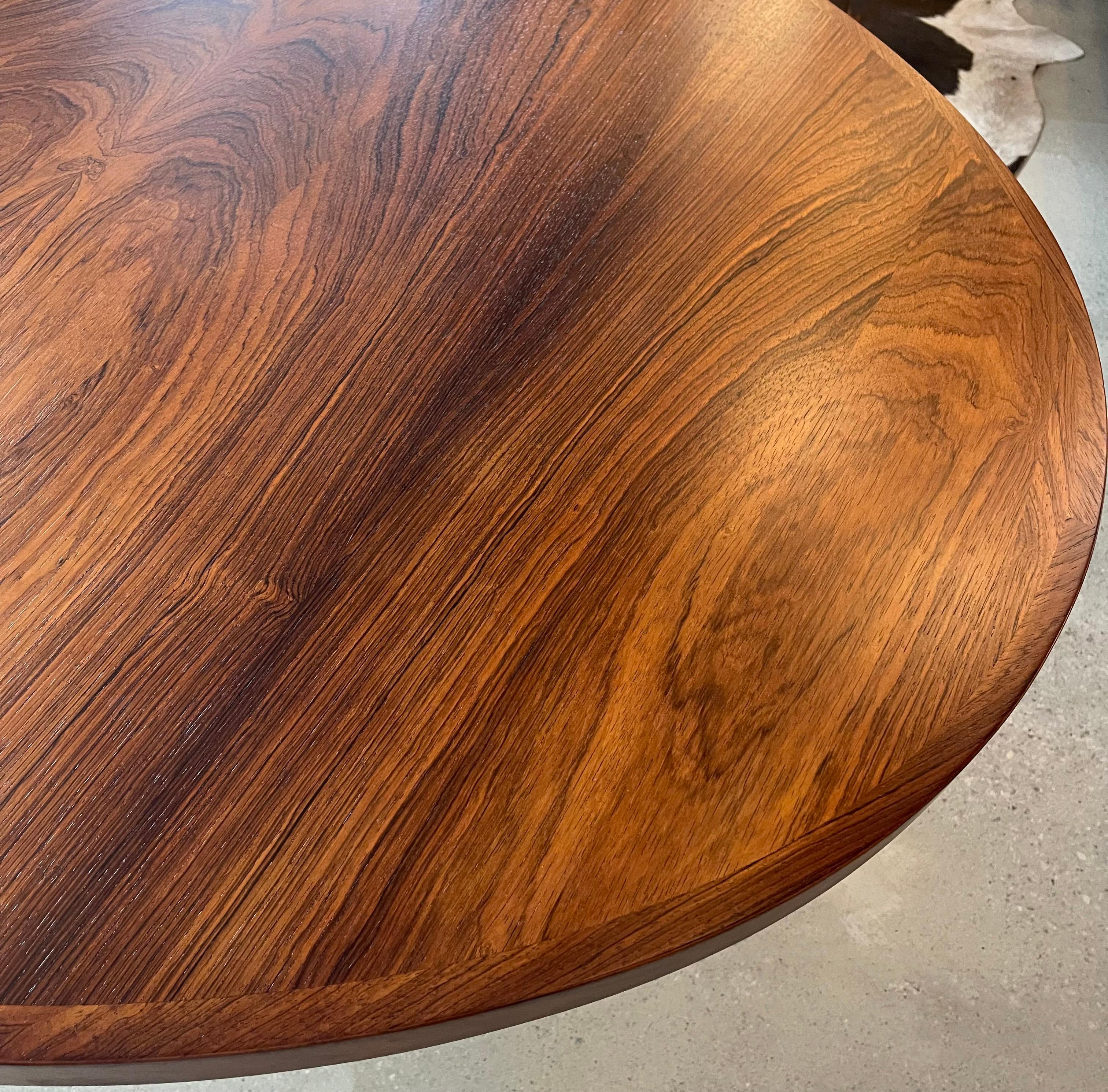 Scandinavian Modern Oval Rosewood Extension Dining Table By John Mortensen 9