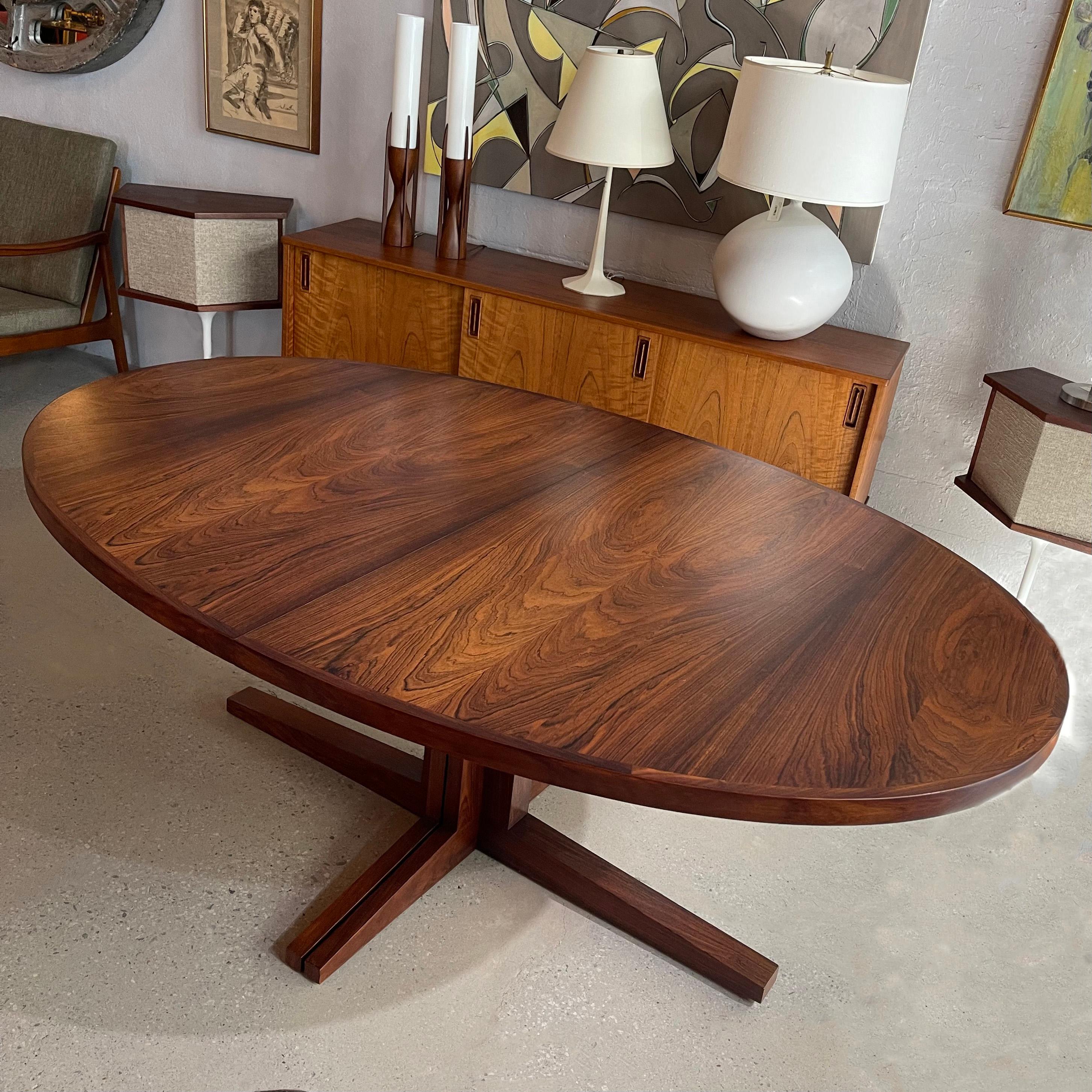 Scandinavian Modern Oval Rosewood Extension Dining Table By John Mortensen 1