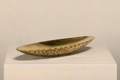 Scandinavian Modern oval solid Brass Bowl with hammered relief, Denmark 1950s