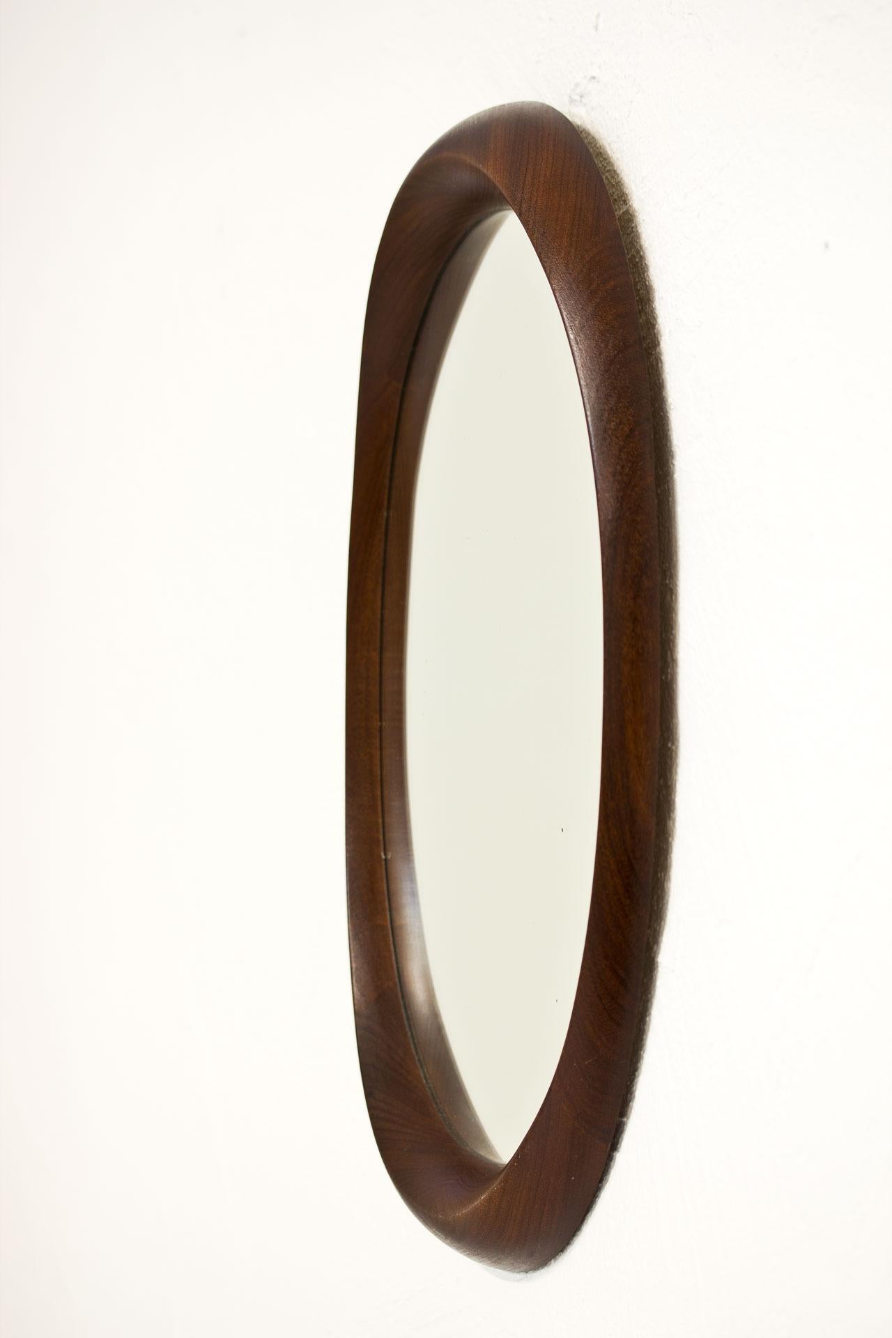 Mid-Century Modern Scandinavian Modern Oval Wall Mirror