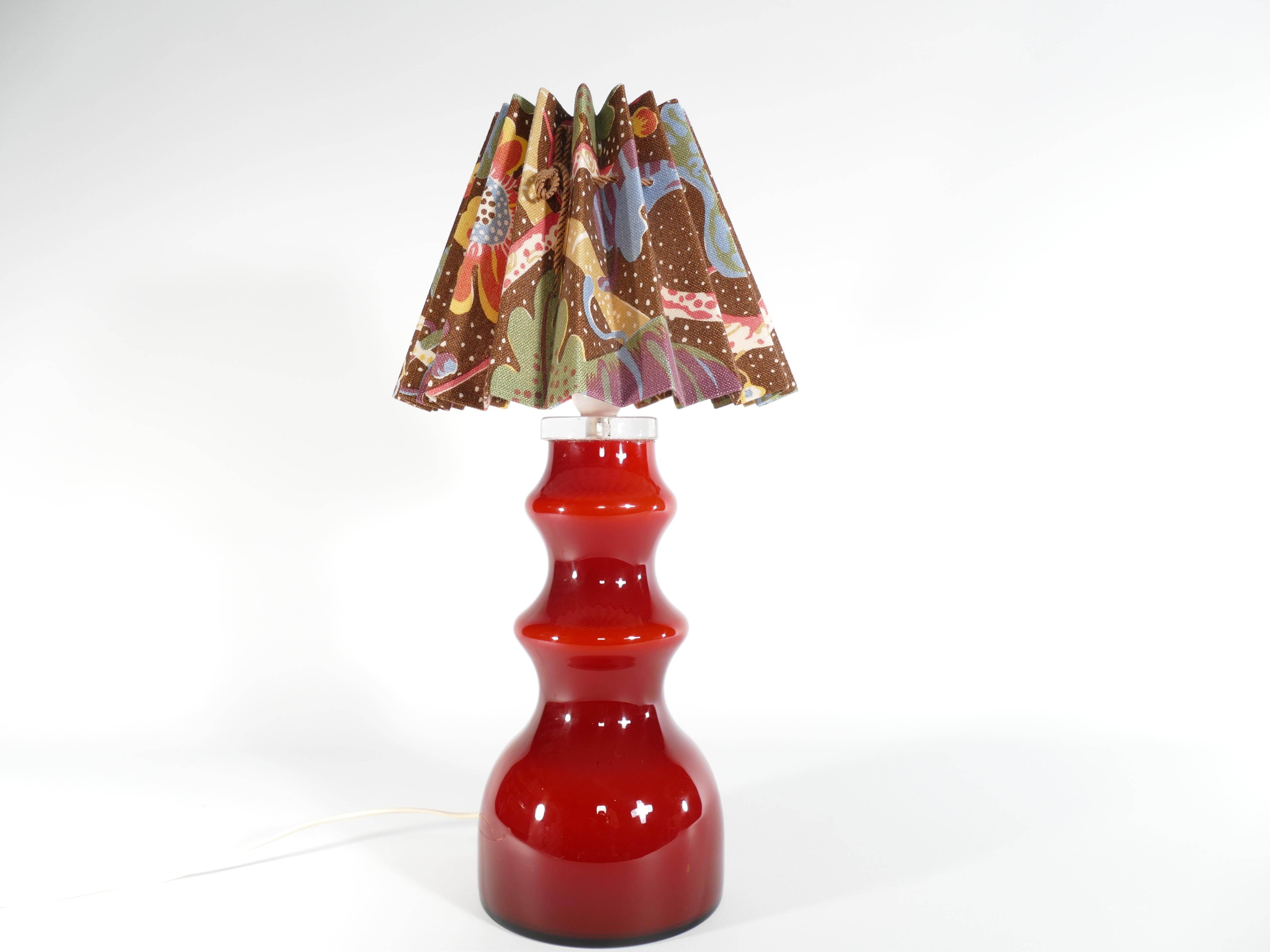 Glass Scandinavian Modern Oxblood Red Table Lamp  by Gert Nyström for Hyllinge For Sale