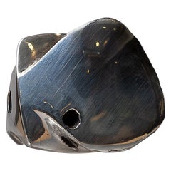 Vintage Scandinavian Modern Paal Havgaard Brutalist Silver Ring for Lapponia