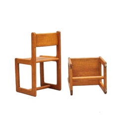 Coppia di sedie per bambini in stile scandinavo moderno, Stephan Gip e Herbert Andersson