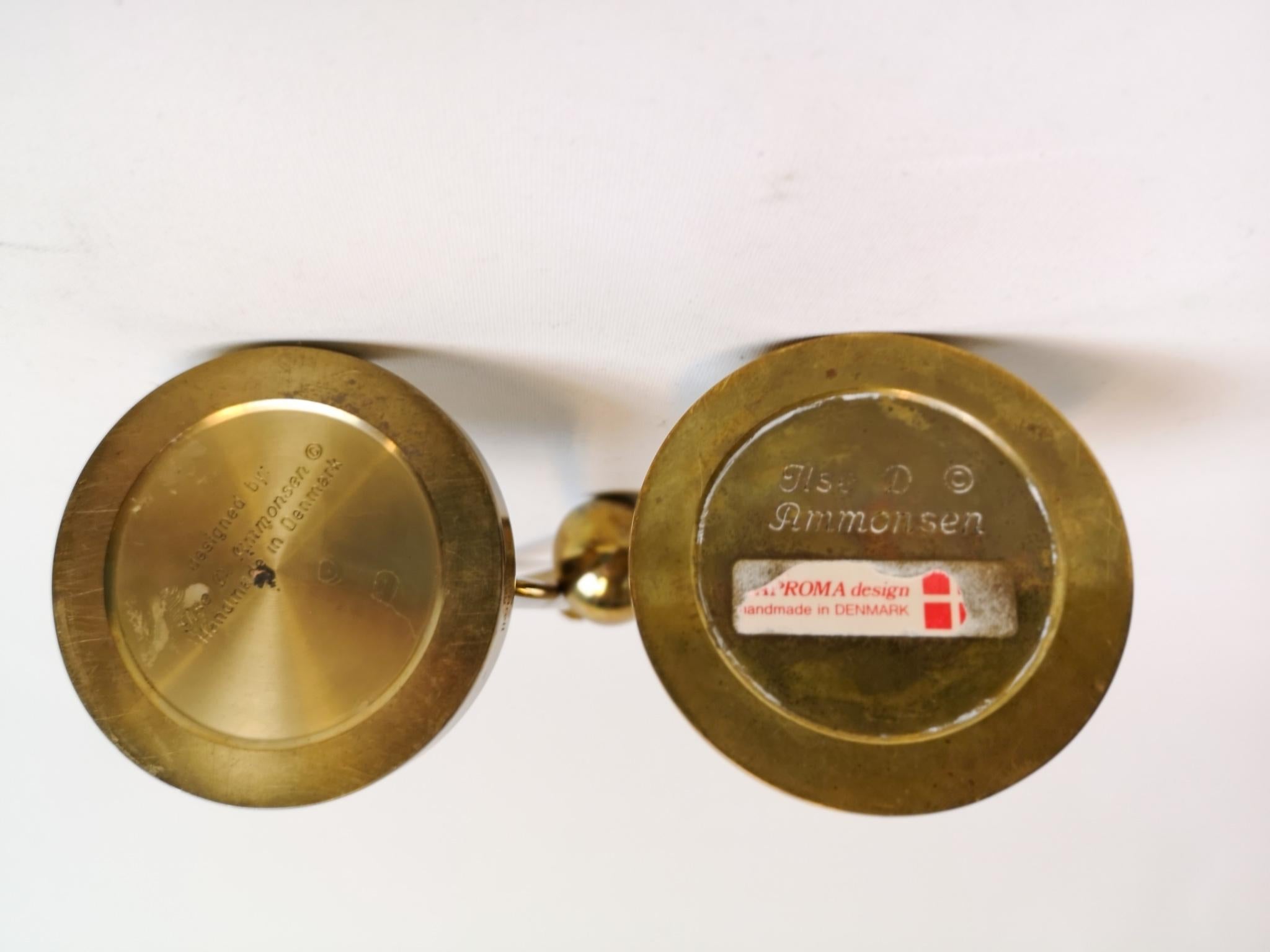 Scandinavian Modern Pair of Danish Brass Gyroscope Oil Lamp In Good Condition In Hillringsberg, SE