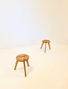 Scandinavian Modern Pair Of Finnish Sauna Stools 1950's Made From Pine