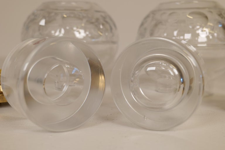 Scandinavian Modern Pair of Heavy Clear Crystal Candle Holders Orrefors Sweden For Sale 8