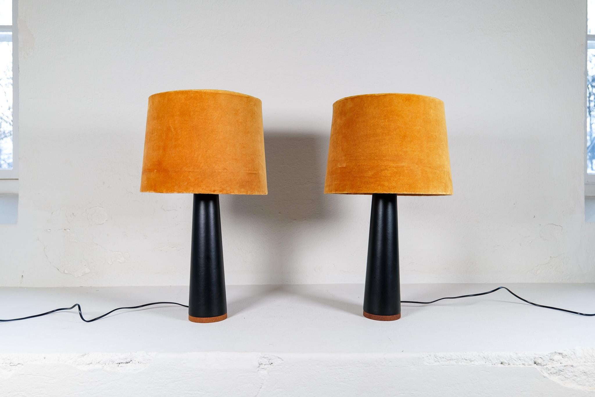 Swedish Scandinavian Modern Pair of Table Lamps Luxus, Sweden, 1970s For Sale