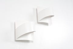 Scandinavian Modern Pair of White Metal Wall Lights by Peter Celsing
