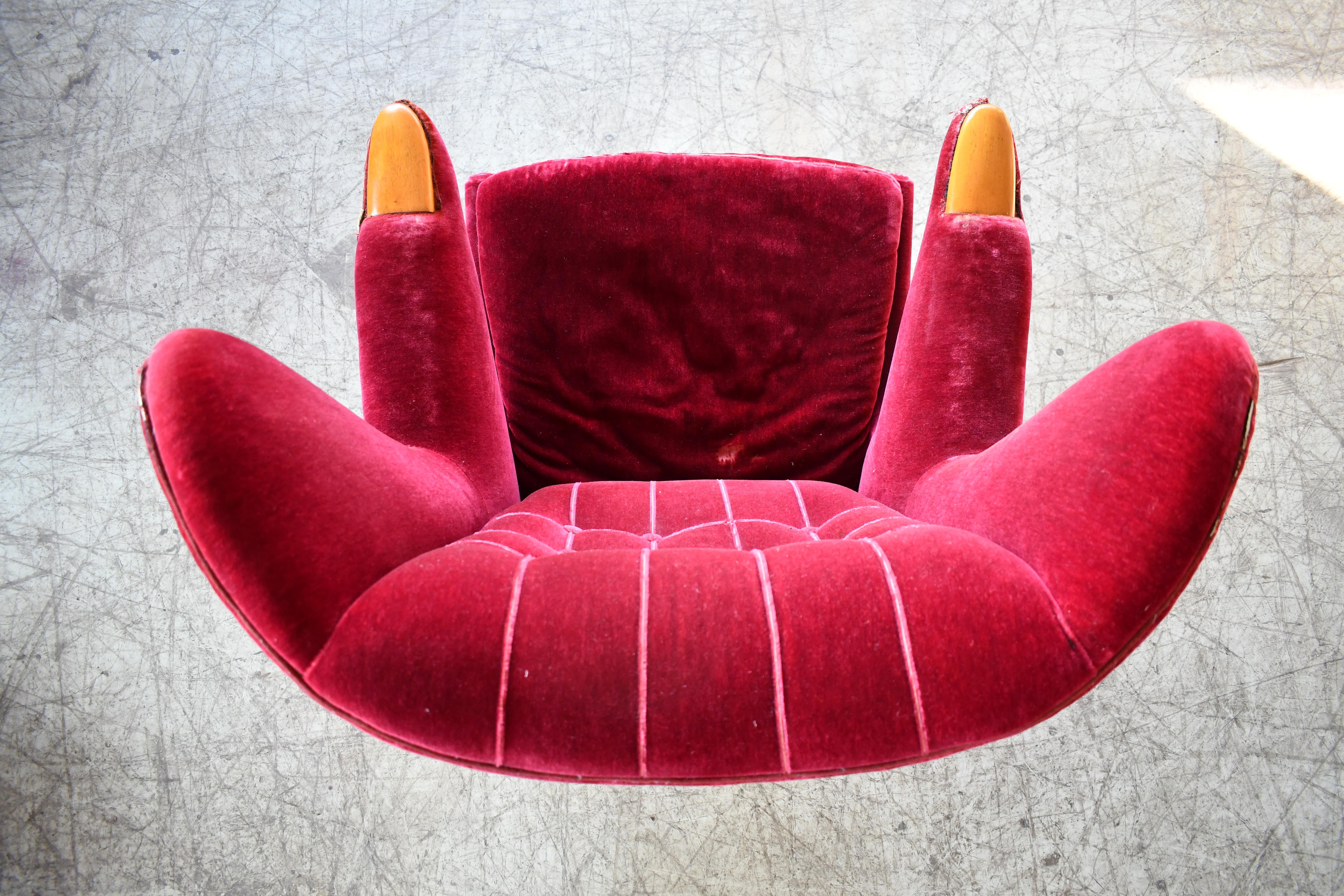 Mid-20th Century Scandinavian Modern Papa Bear High Back Lounge Chair, Sweden, 1950s