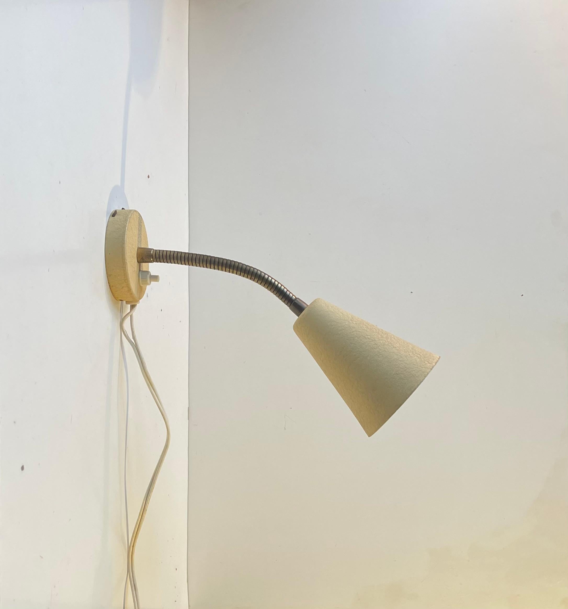 Danish Scandinavian Modern Pastel Yellow Wall Light by E.S. Horn, 1950s For Sale